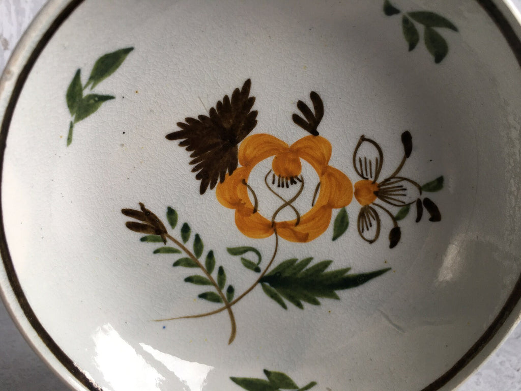 1790 Pratt Ware Child's Tea Bowl & Saucer Naive Pearlware Miniature