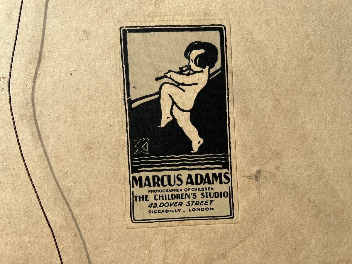 Anglo Indian Silk Handkerchief, Lt. Col. William Leith Ross Framed Marcus Adams Photo 1935