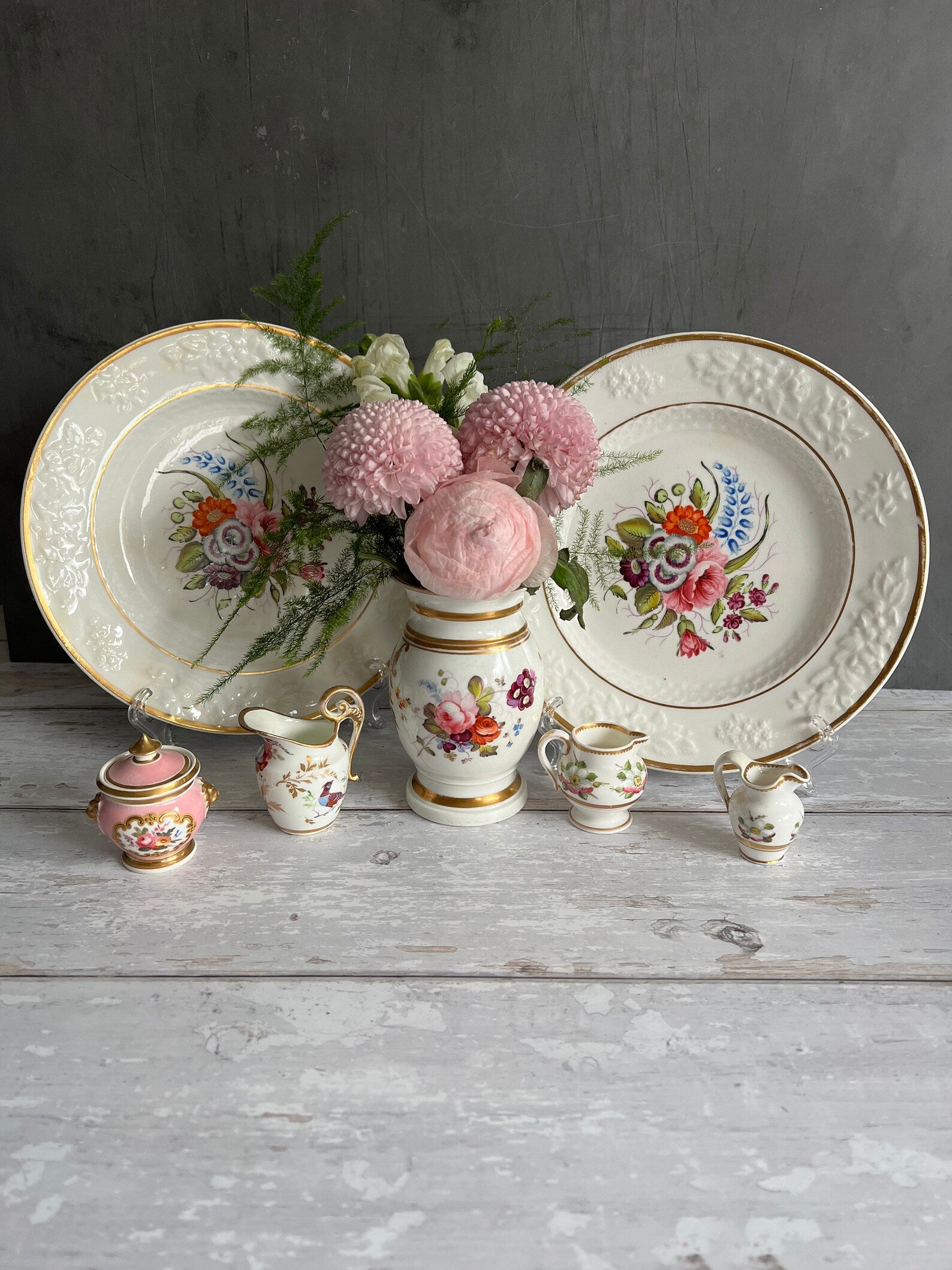 19th Century Georgian Porcelain Dessert Plate Hand Painted Floral Roses English Circa 1820