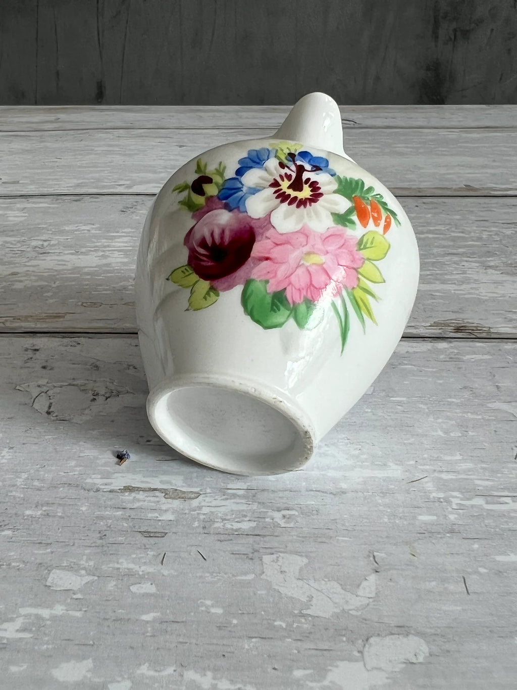 Antique Miniature Porcelain Jug Doll Size Pitcher Floral English Circa 1830