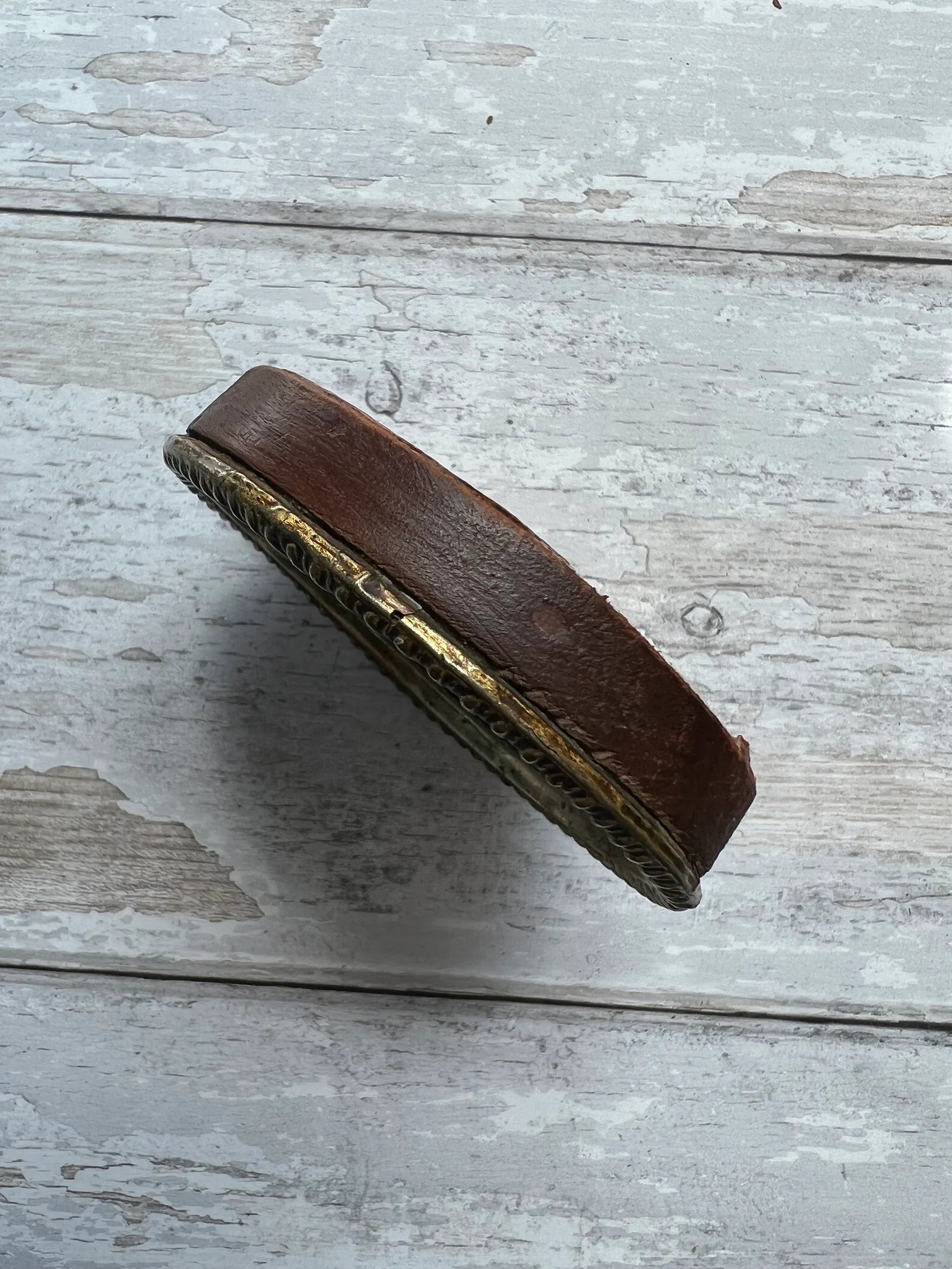 Antique 19th Century Watch Paper Leitch Watch Maker Pressed Brass Frame