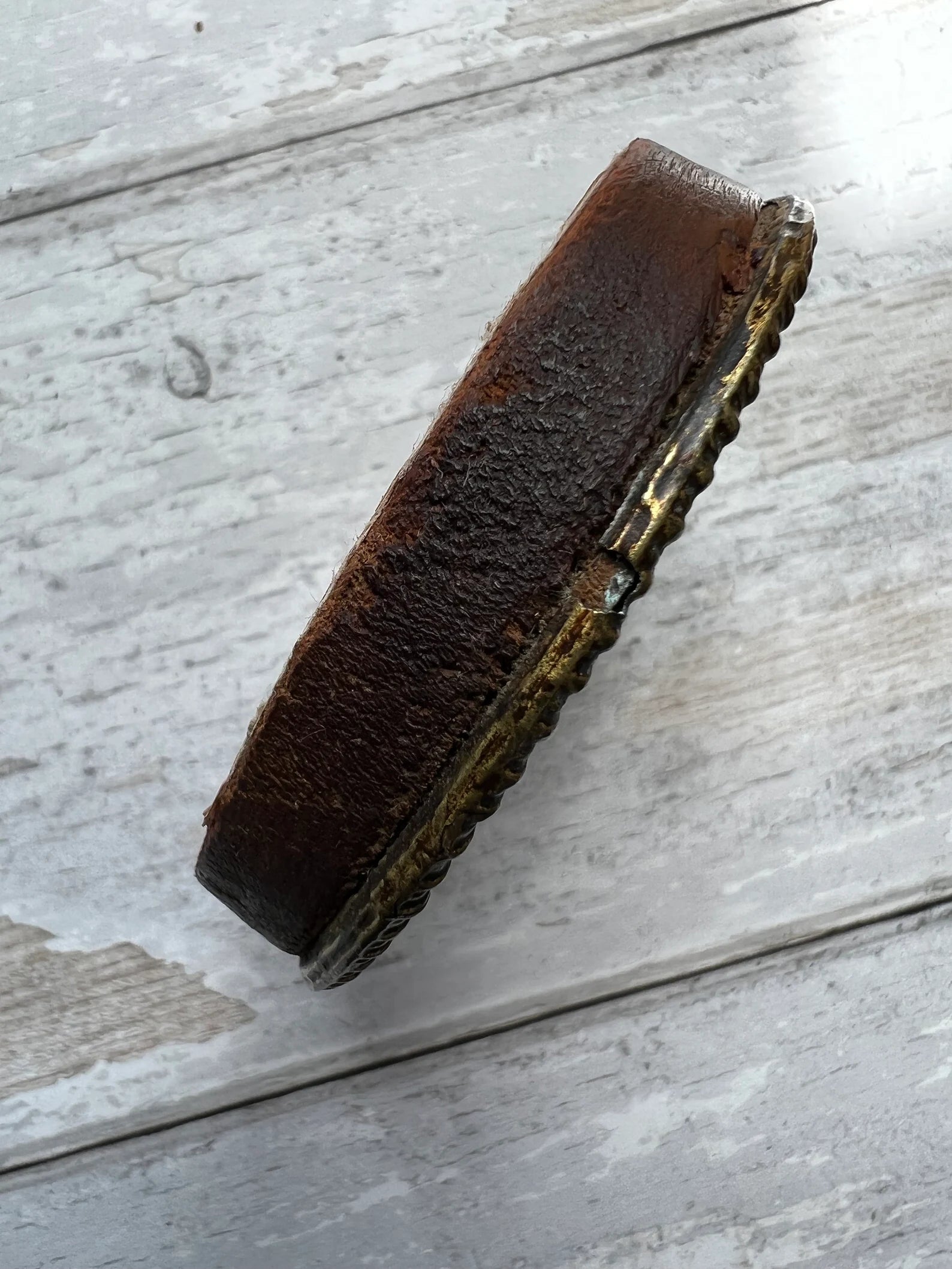 Antique 19th Century Watch Paper Leitch Watch Maker Pressed Brass Frame