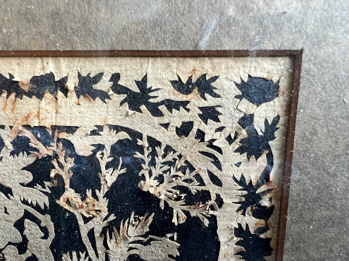 1790 Antique Scherenschnitte Paper Cut Sacrifice of Isaac Scene