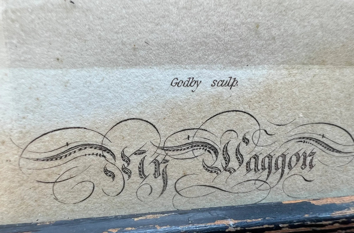 Adorable Georgian Engraving Child And Pull Toy Fly Wagon by James Godby Circa 1810