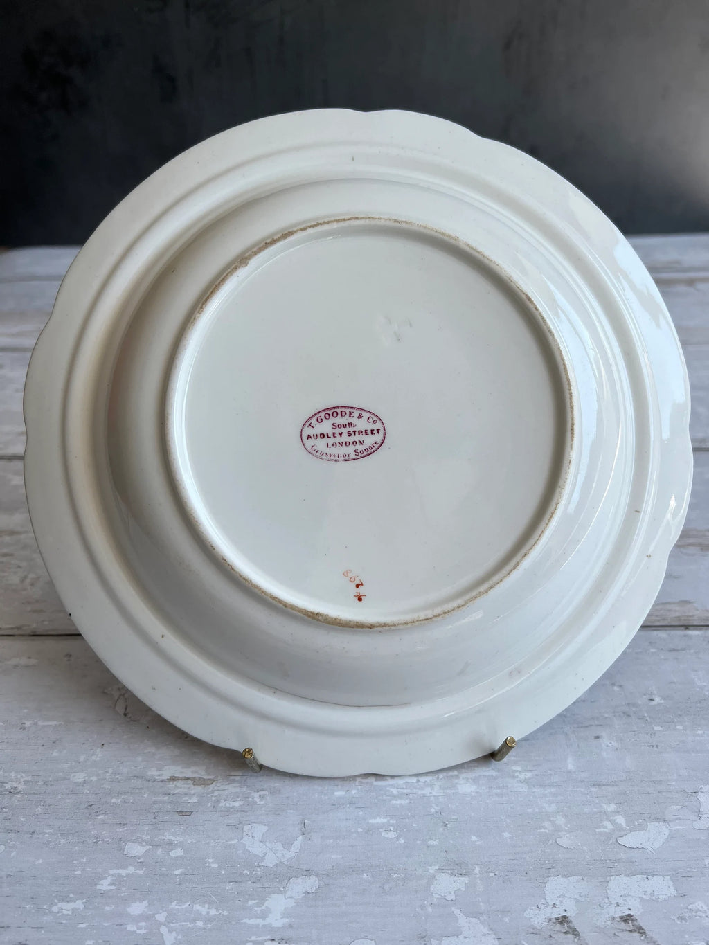 Antique Georgian Porcelain Dessert Dish Billingsley Roses Thomas Goode Retailer