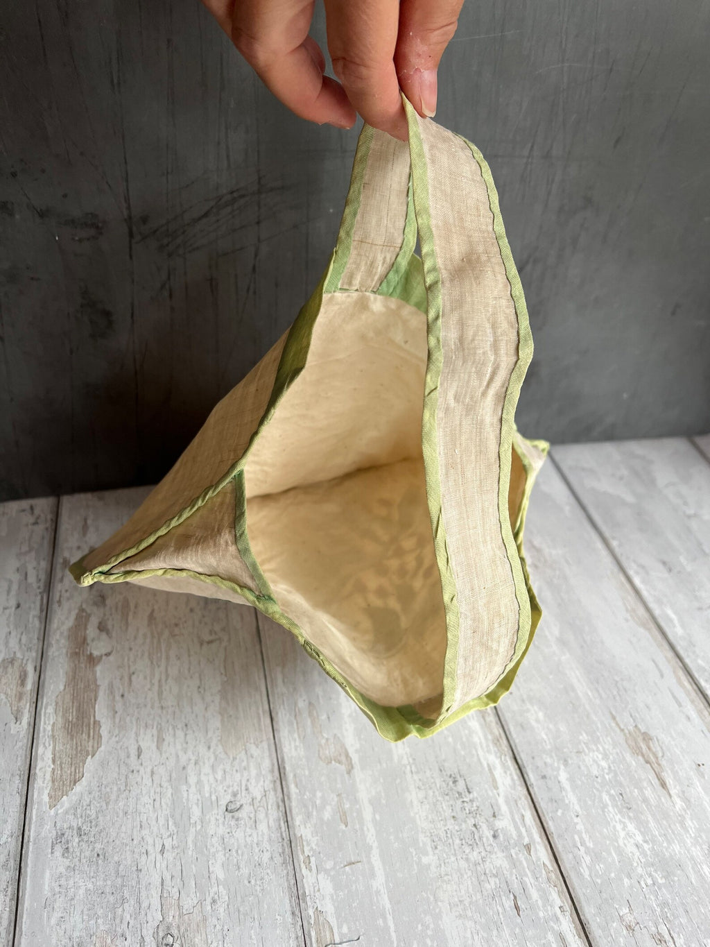 Rare Original 1920s Handbag Lantern Shape Chilli Pepper Vegetable Appliqué Pina Cloth Art Deco