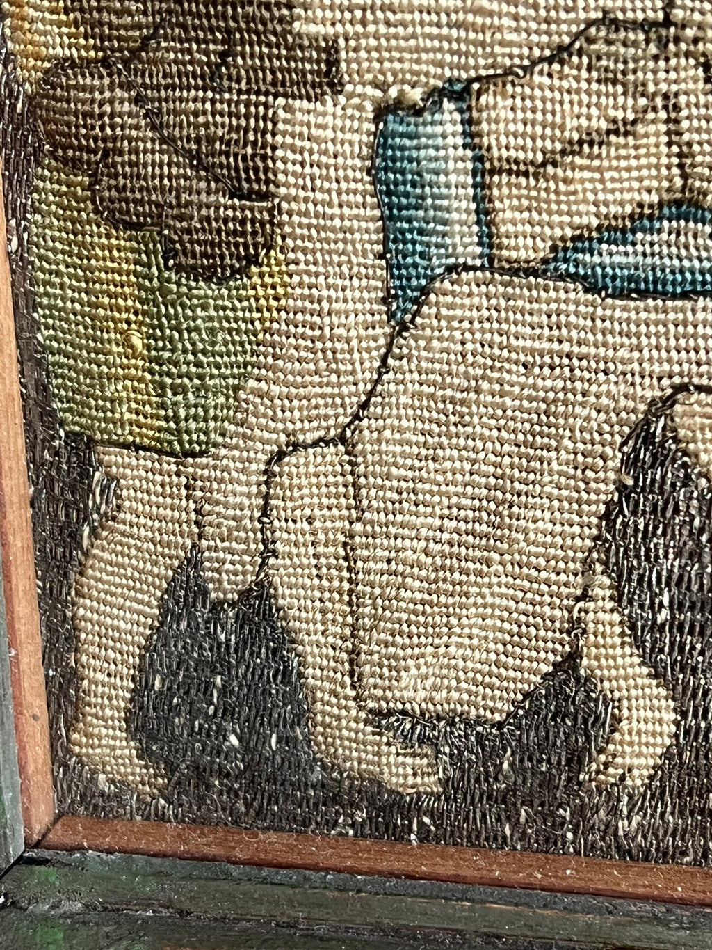 17th Century Needlework Christ Mocked Circa 1640 Charles I Period