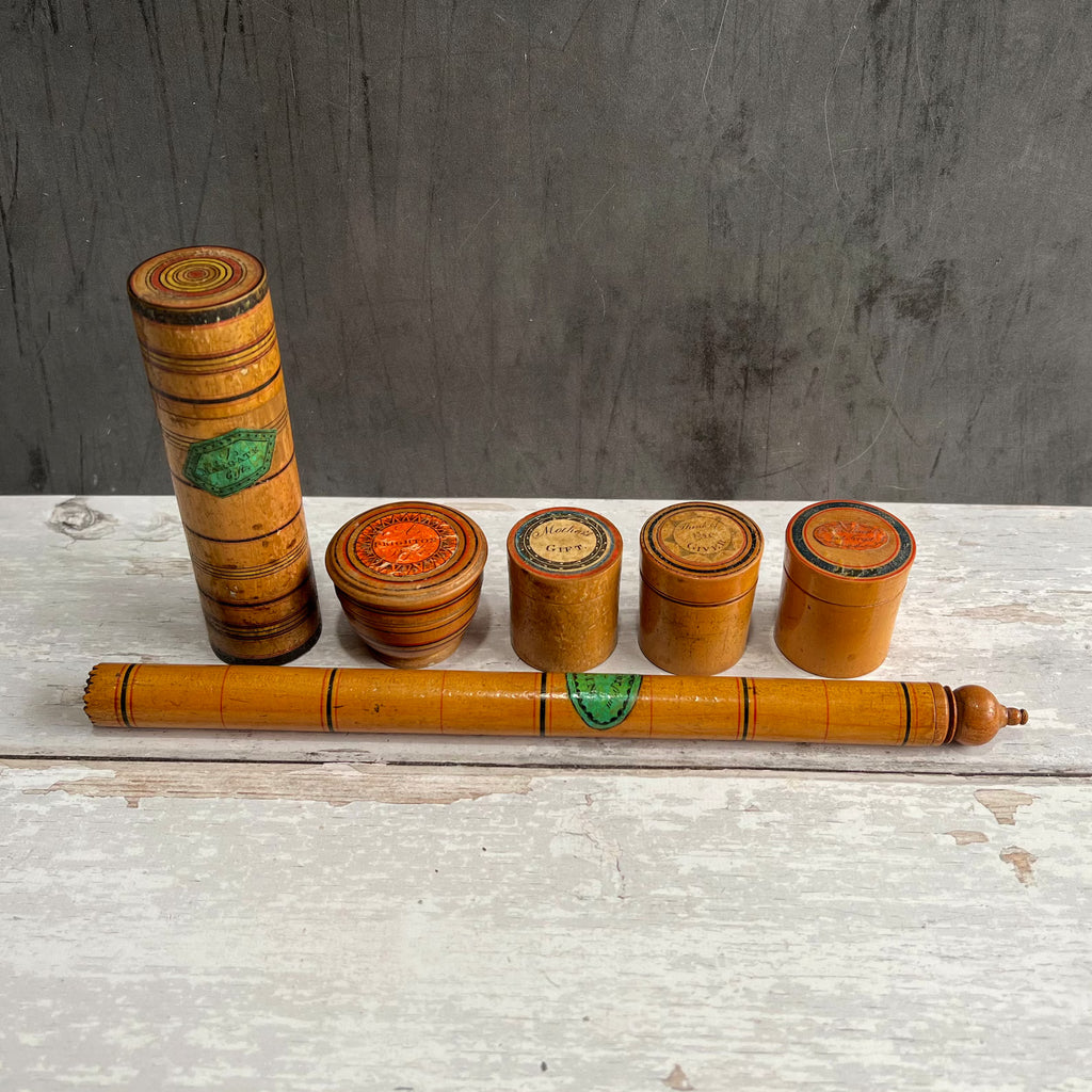 Early Regency Tunbridge Ware Penner Painted Whitewood Souvenir Of Margate Gift C 1820
