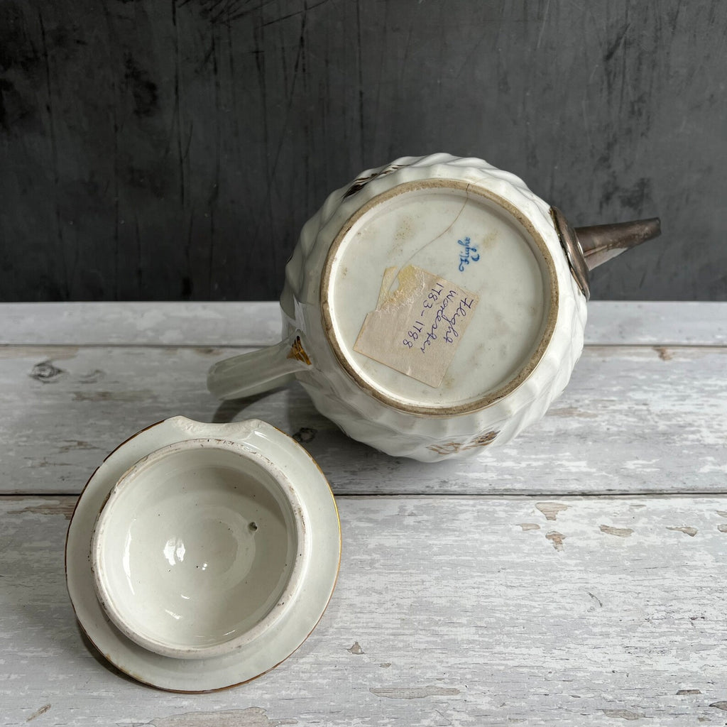 1785 Worcester Porcelain Teapot Flight Period Mark Make Do Spout