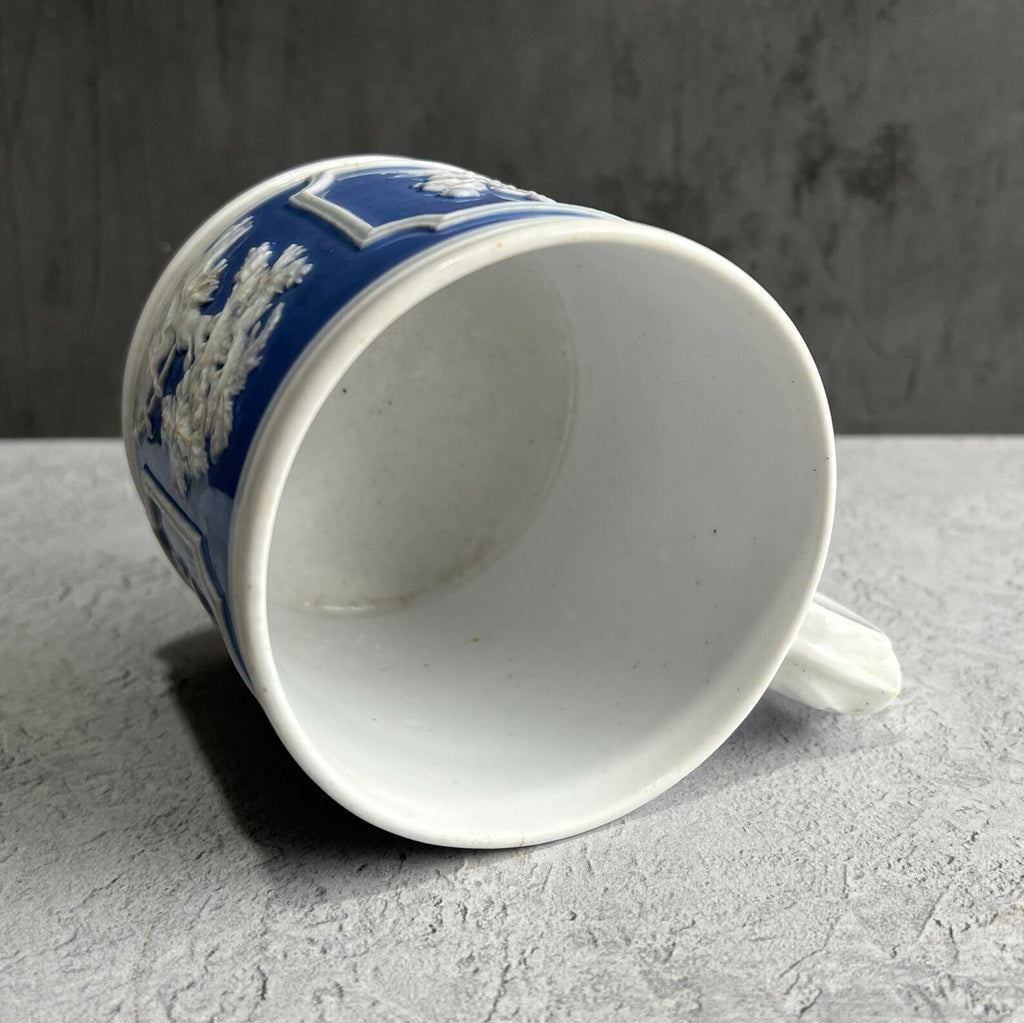 Antique Mug Job Ridgway & Sons Classical Sprigged Blue And White C 1820