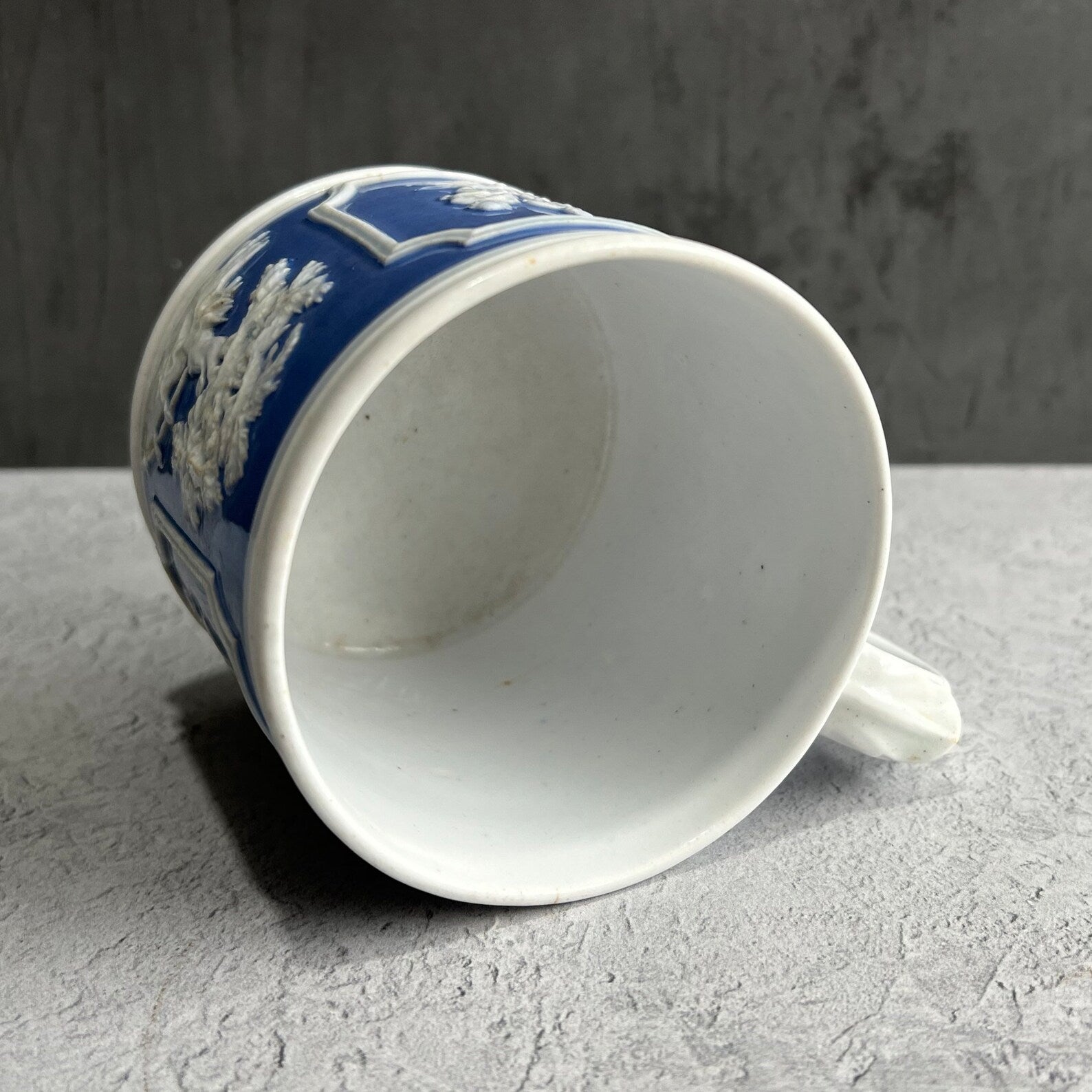 Antique Mug Job Ridgway & Sons Classical Sprigged Blue And White C 1820