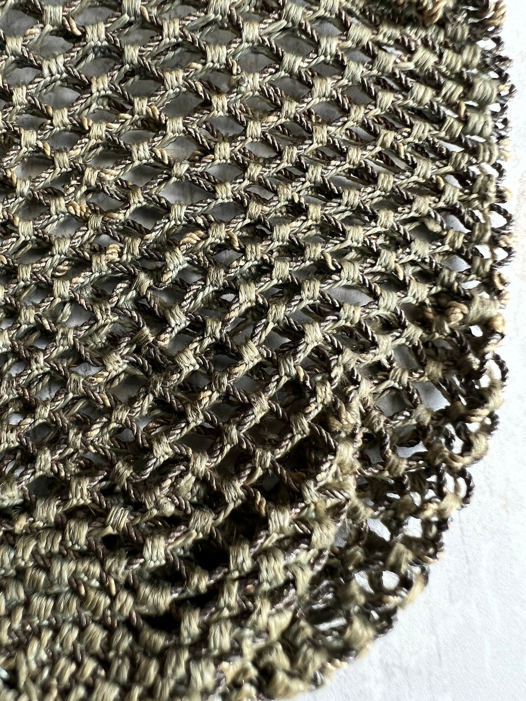 Georgian Purse Netted Sea Green and Silver Thread Cut Steel Frame Circa 1820