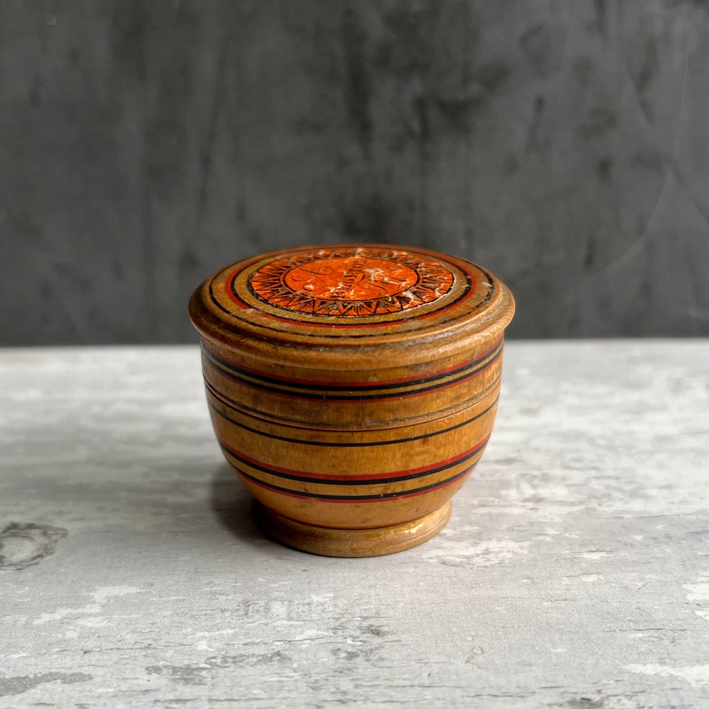 Rare 1820s Tunbridge Ware Rouge Pot A Brighton Trifle Treen