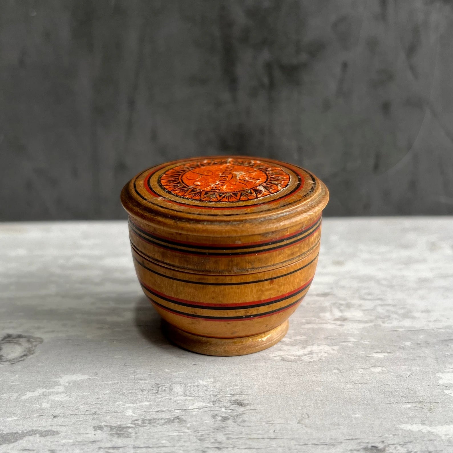 Rare 1820s Tunbridge Ware Rouge Pot A Brighton Trifle Treen