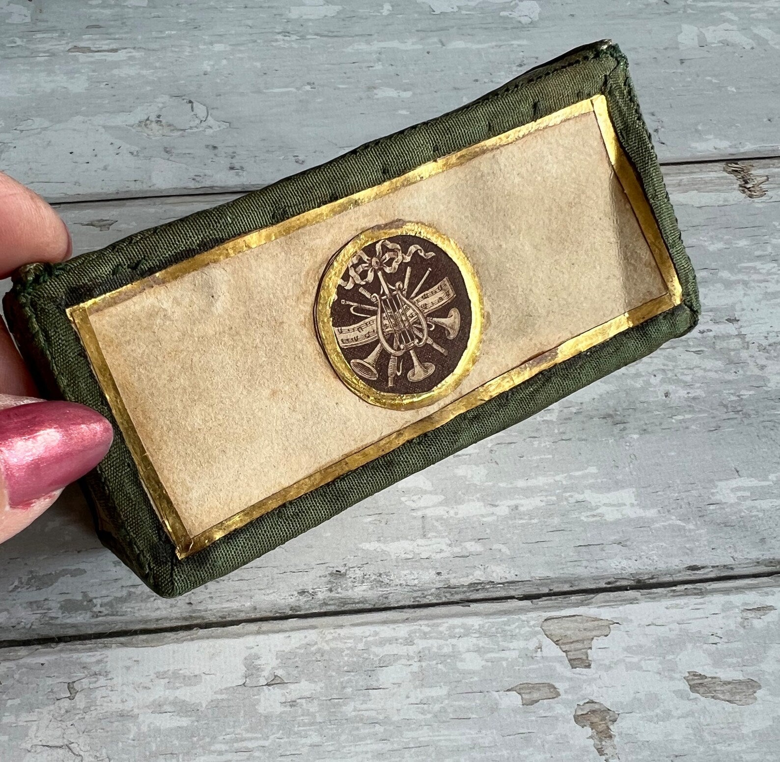 Antique Georgian Miniature Sewing Etui Vellum Sewing Box Marriage Gift Circa 1780