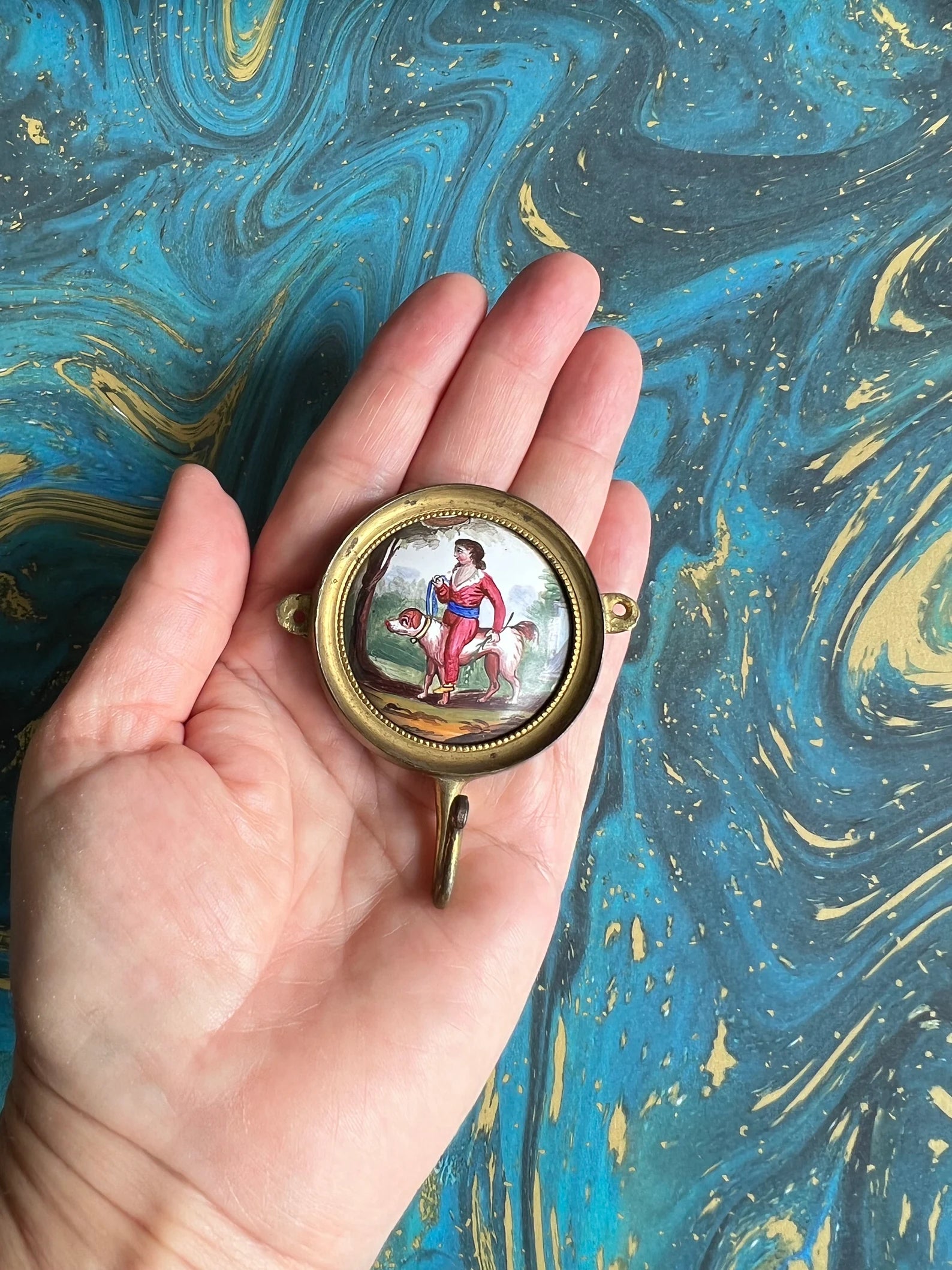 Rare 18th Century Miniature Painting on Enamel PAIR C 1780