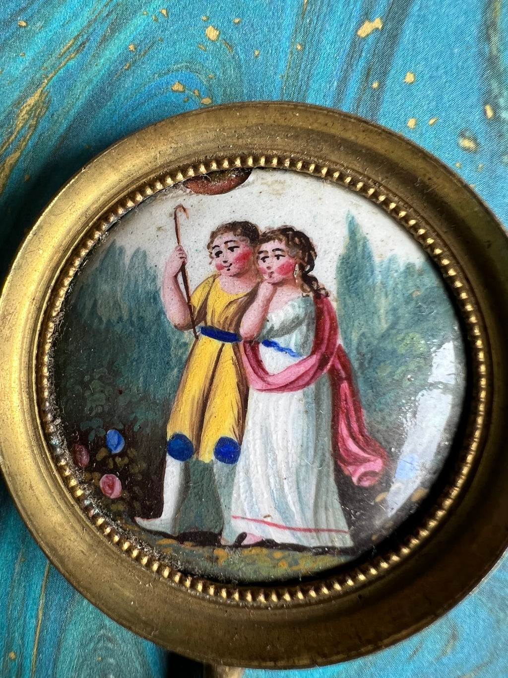 Rare 18th Century Miniature Painting on Enamel PAIR C 1780