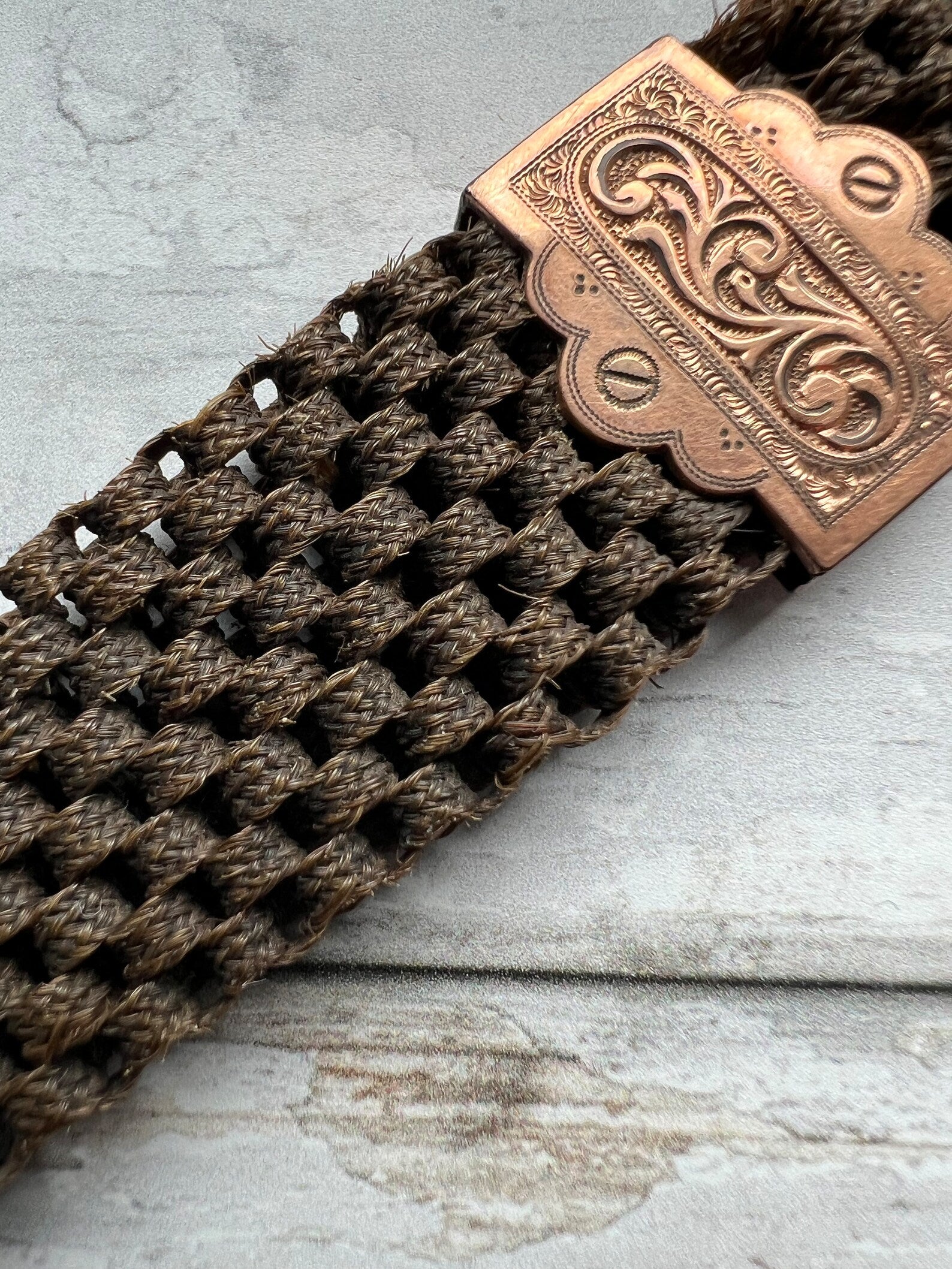 Antique Victorian Woven Hair Fob Watch Circa 1860