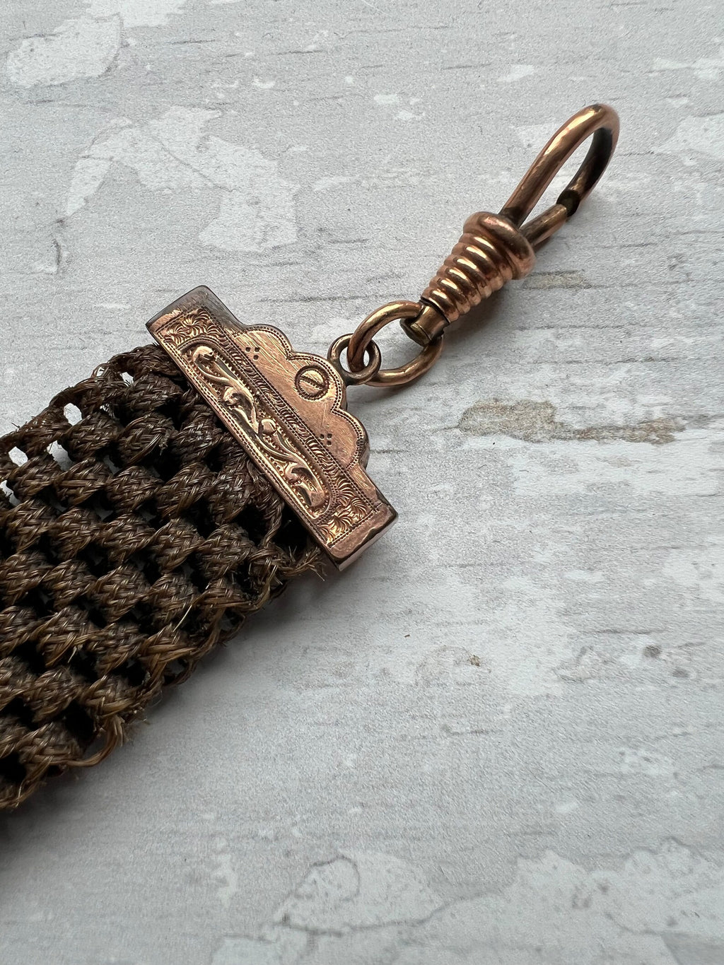 Antique Victorian Woven Hair Fob Watch Circa 1860
