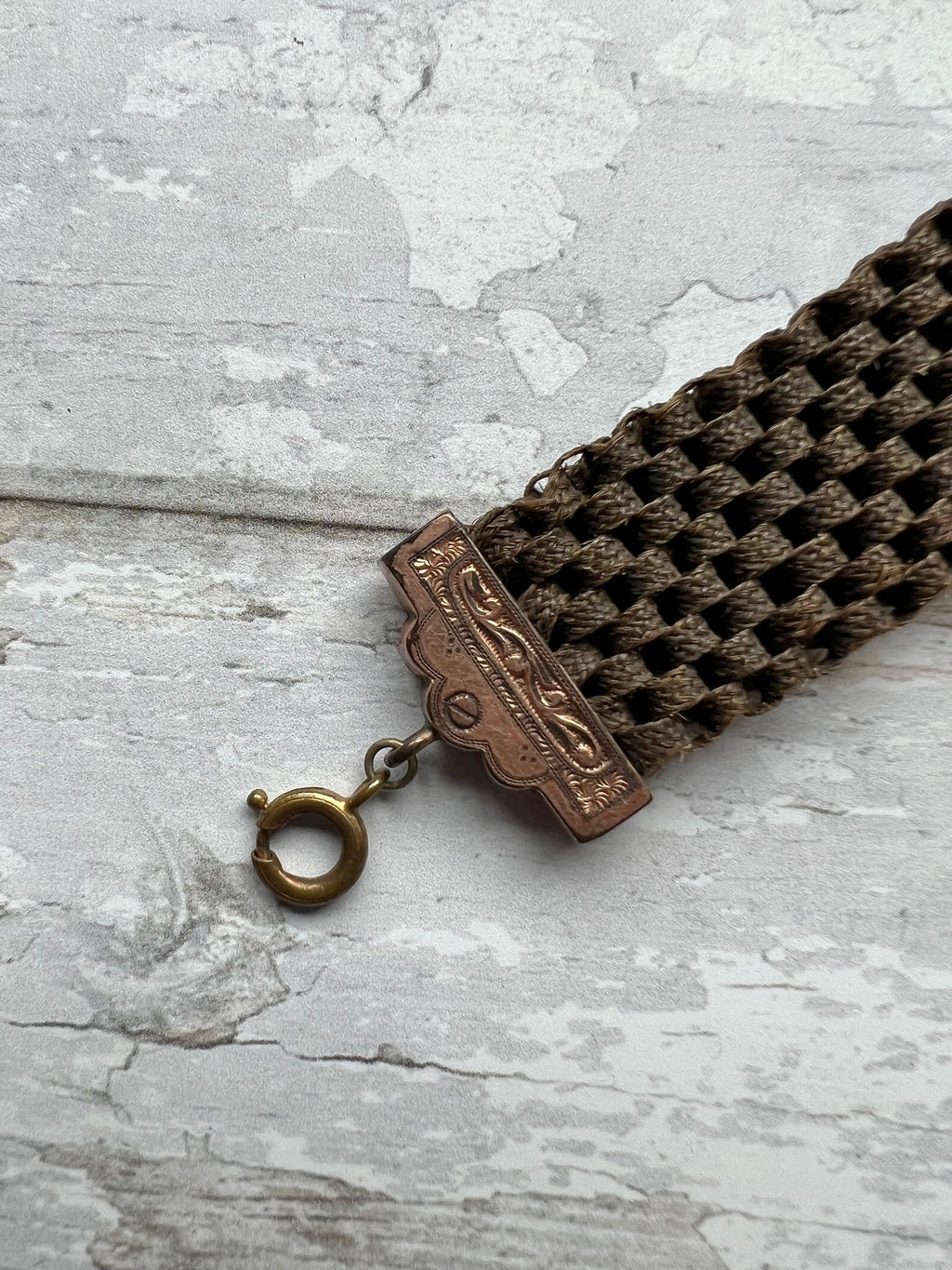 Antique Victorian Woven Hair Fob Watch Circa 1860