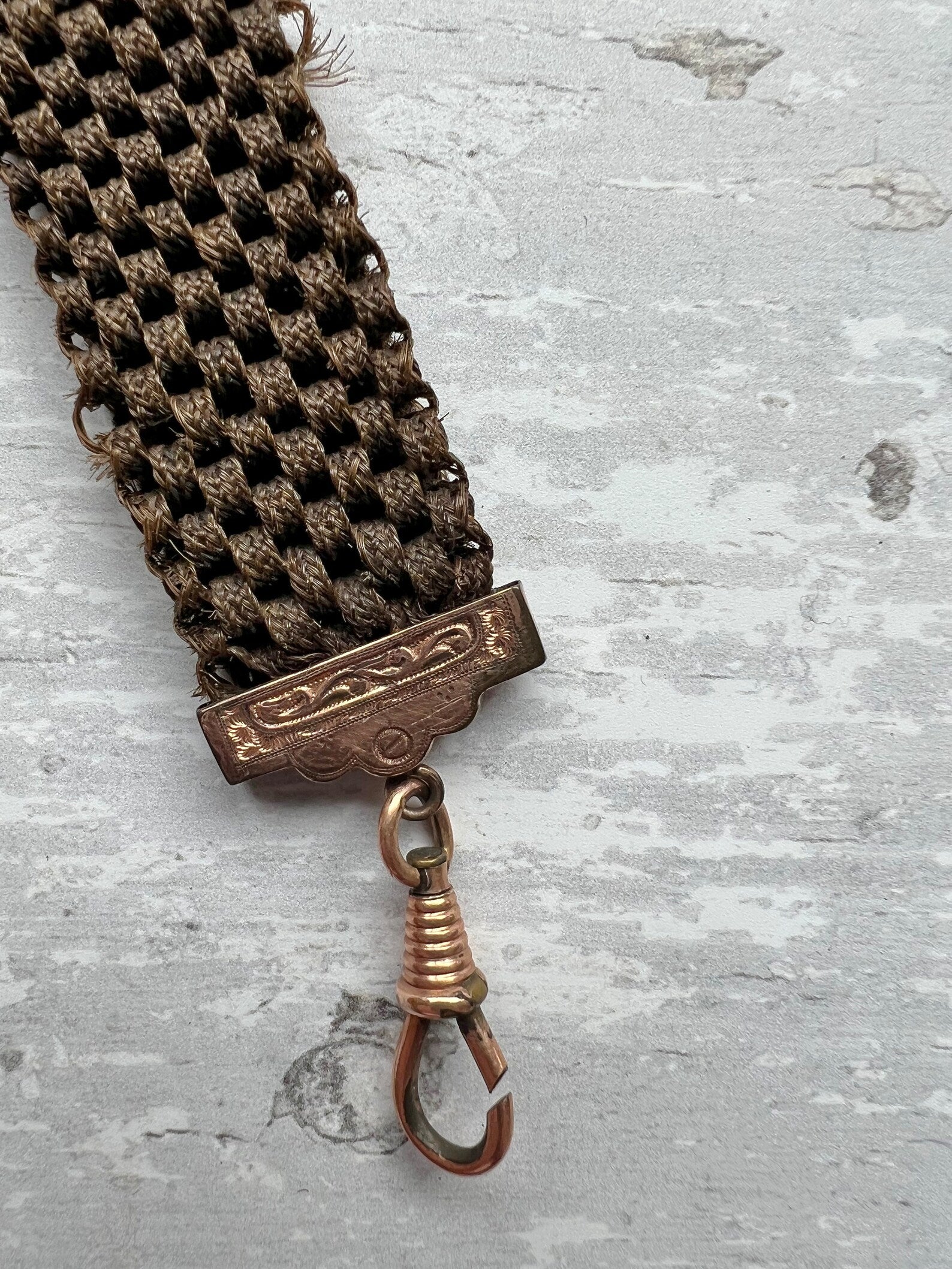 Antique Victorian Woven Hair Fob Watch Circa 1860