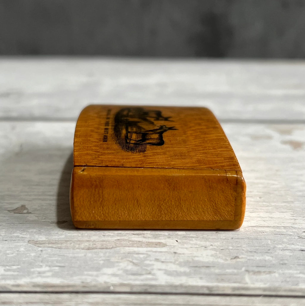 19th Century TINY Mauchline Ware Snuff Box Donkey Shakespeare Macbeth Adolph Frankau C 1850