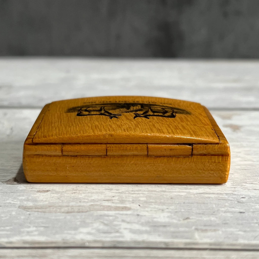 19th Century TINY Mauchline Ware Snuff Box Donkey Shakespeare Macbeth Adolph Frankau C 1850
