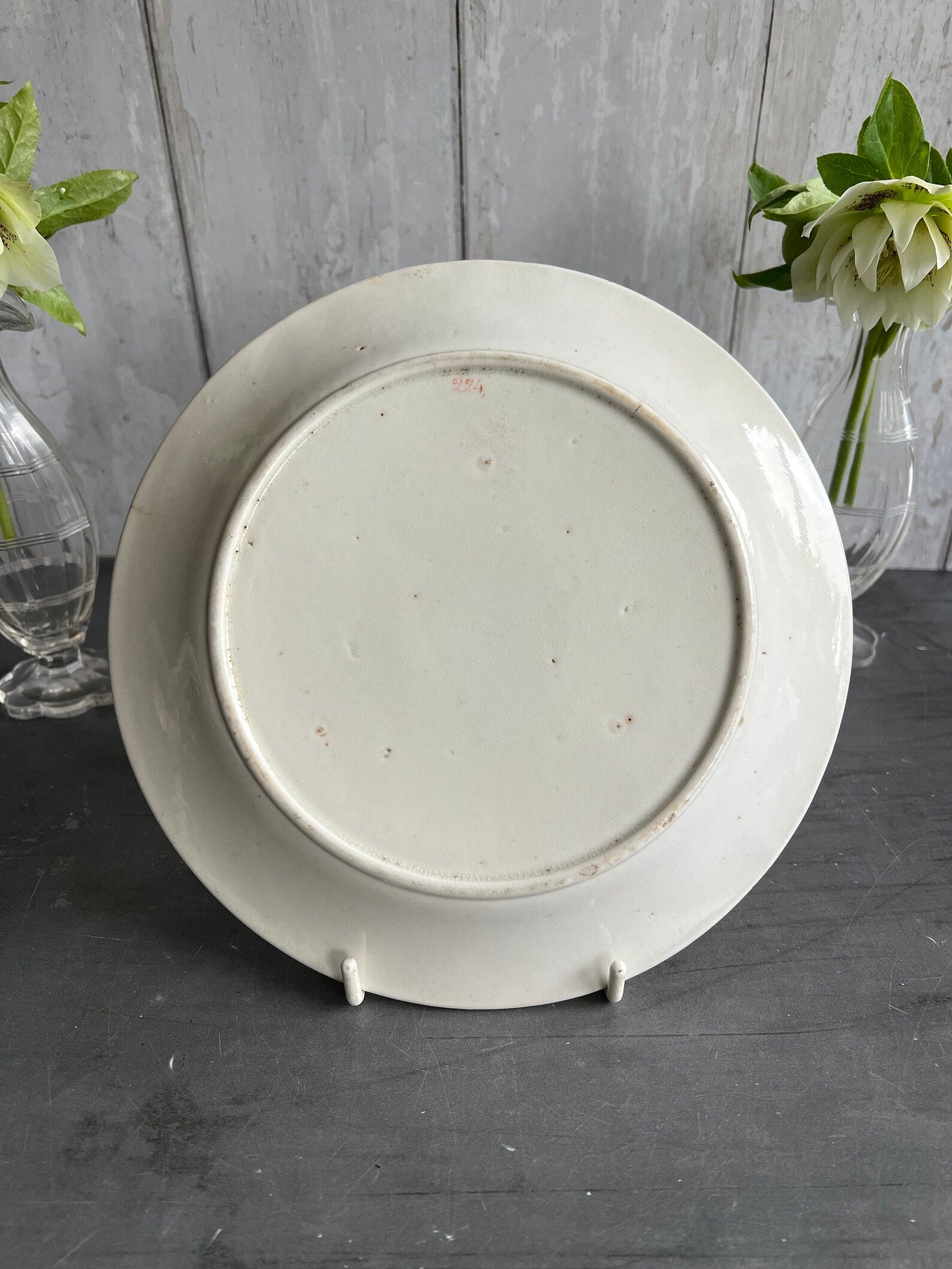 19th Century New Hall Porcelain Plate Adam Buck Mother and Child Circa 1815