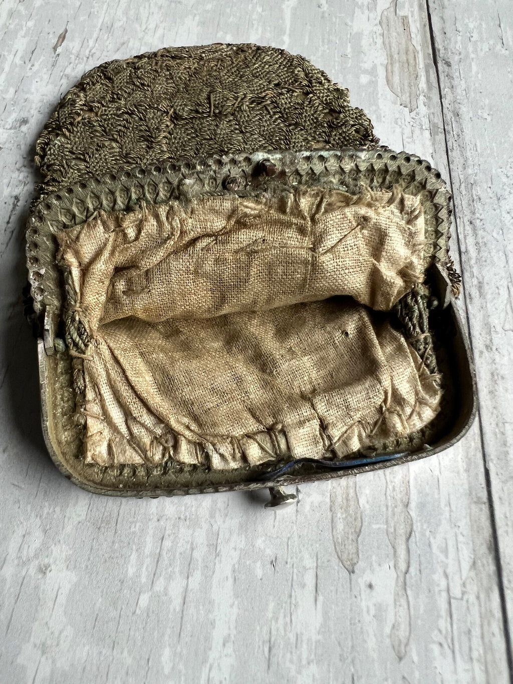Antique Regency Purse Pale Green and Silver Silk Netted Silver Frame Circa 1815 AF