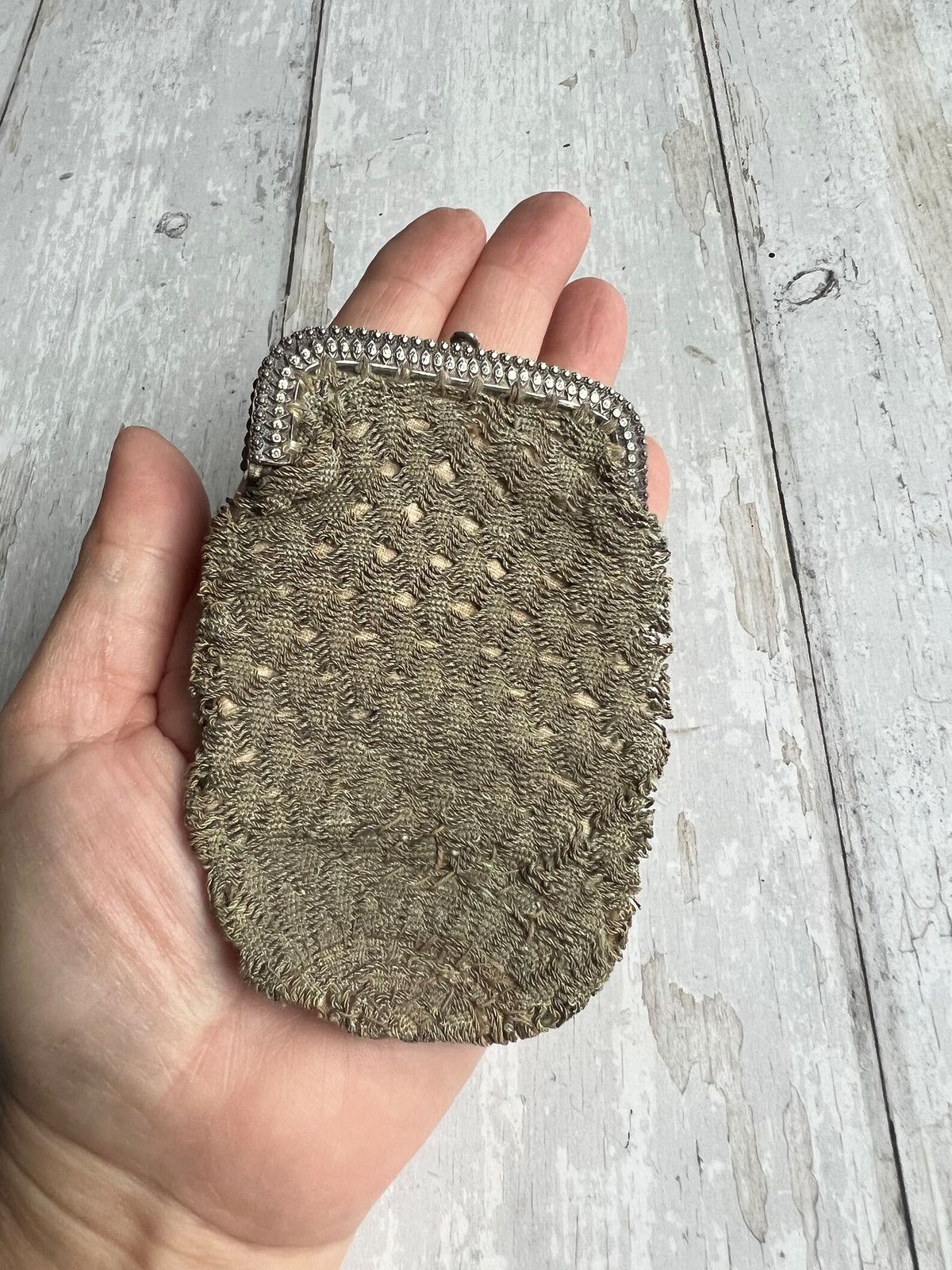 Antique Regency Purse Pale Green and Silver Silk Netted Silver Frame Circa 1815 AF