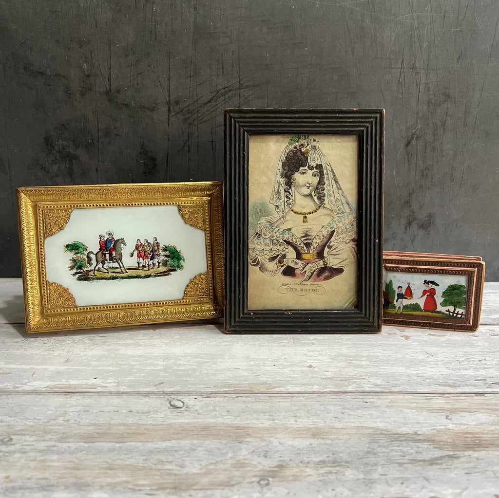 19th Century English Miniature Engraving The Bride by John Fairburn Circa 1830
