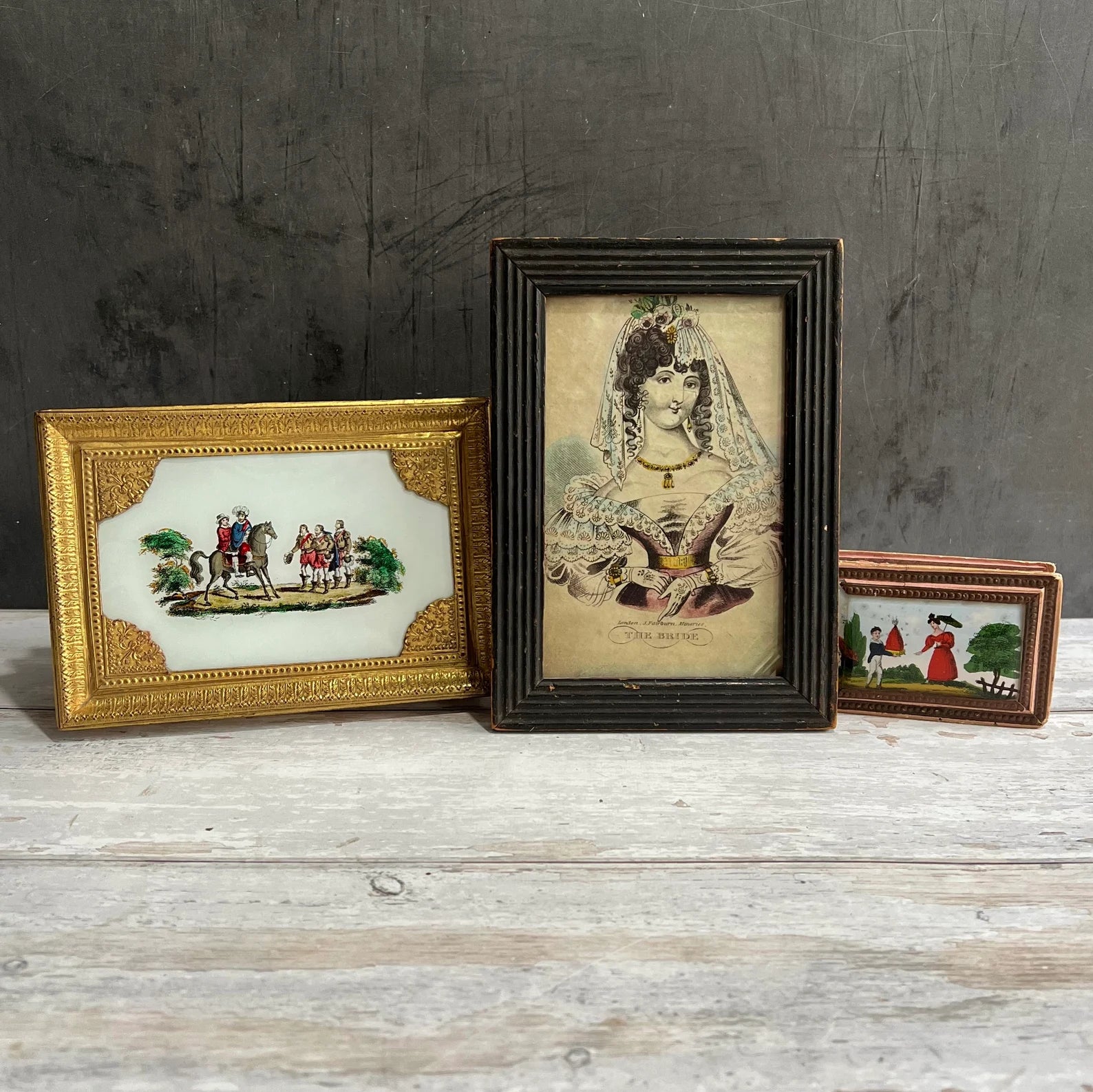 19th Century English Miniature Engraving The Bride by John Fairburn Circa 1830