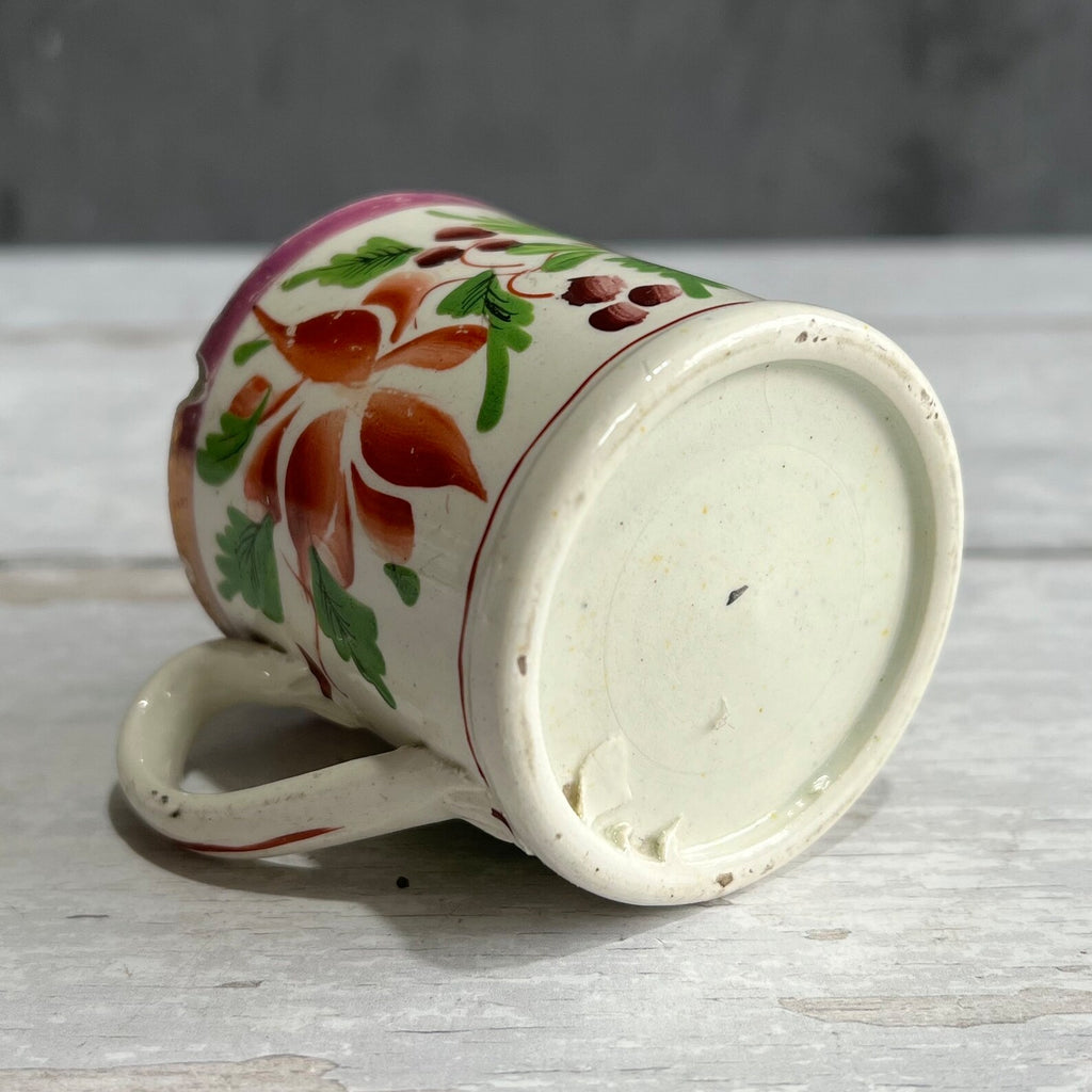 Antique Miniature Toy Mug Floral Lustre Folk Art Children’s China C 1820