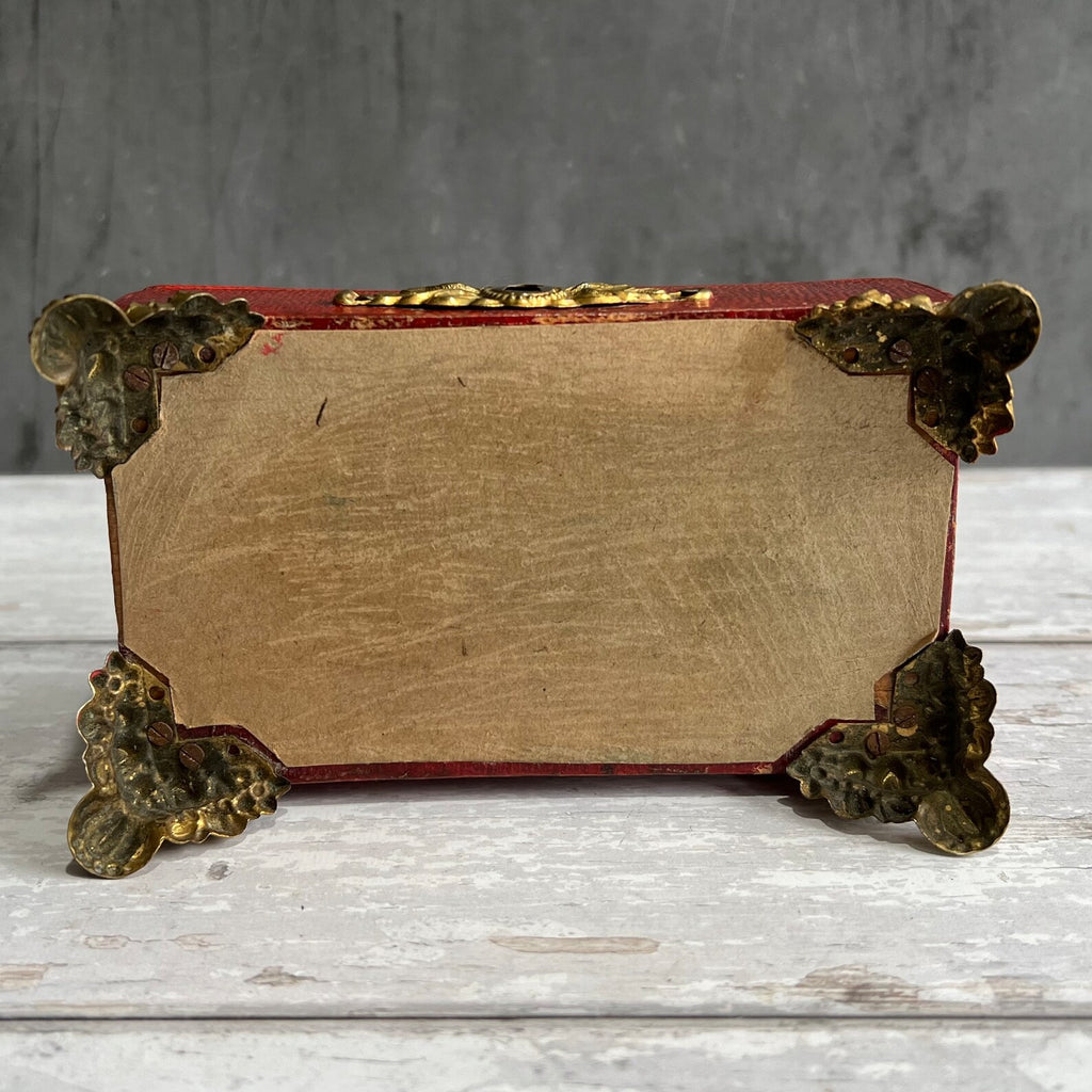 19th Century Georgian Childs Red Leather Sewing Box C 1810 AF