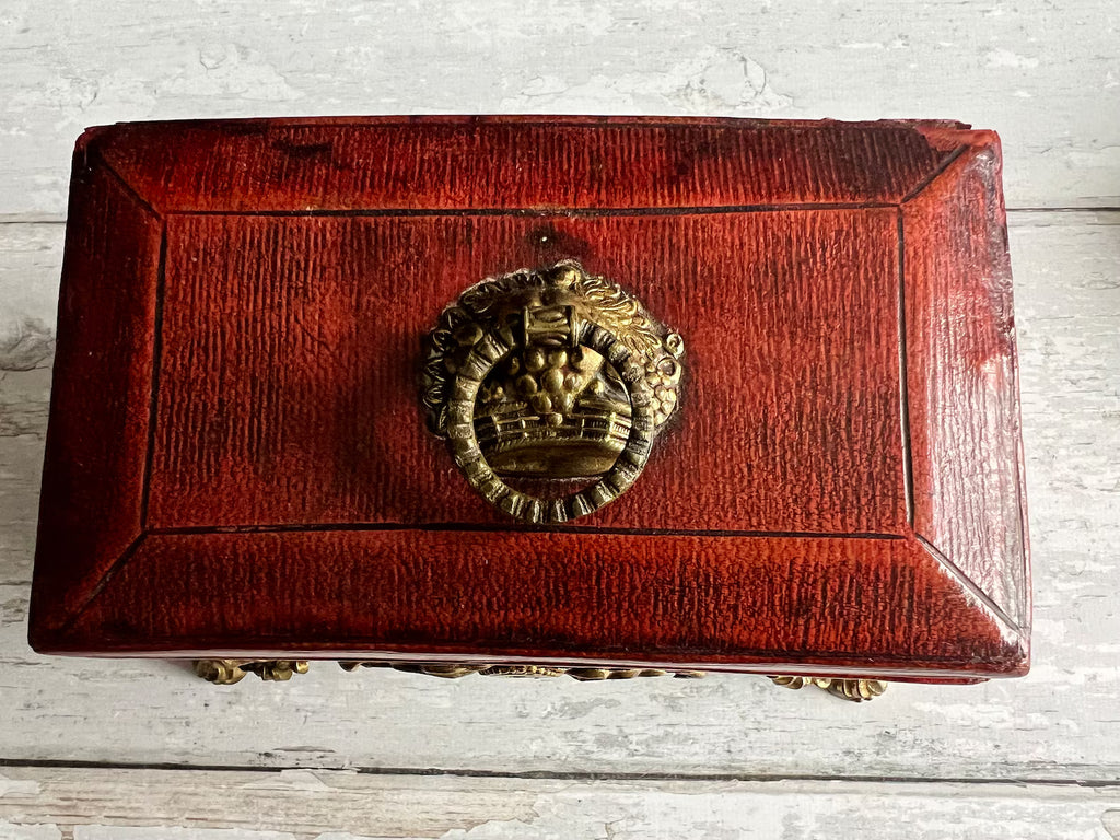 19th Century Georgian Childs Red Leather Sewing Box C 1810 AF