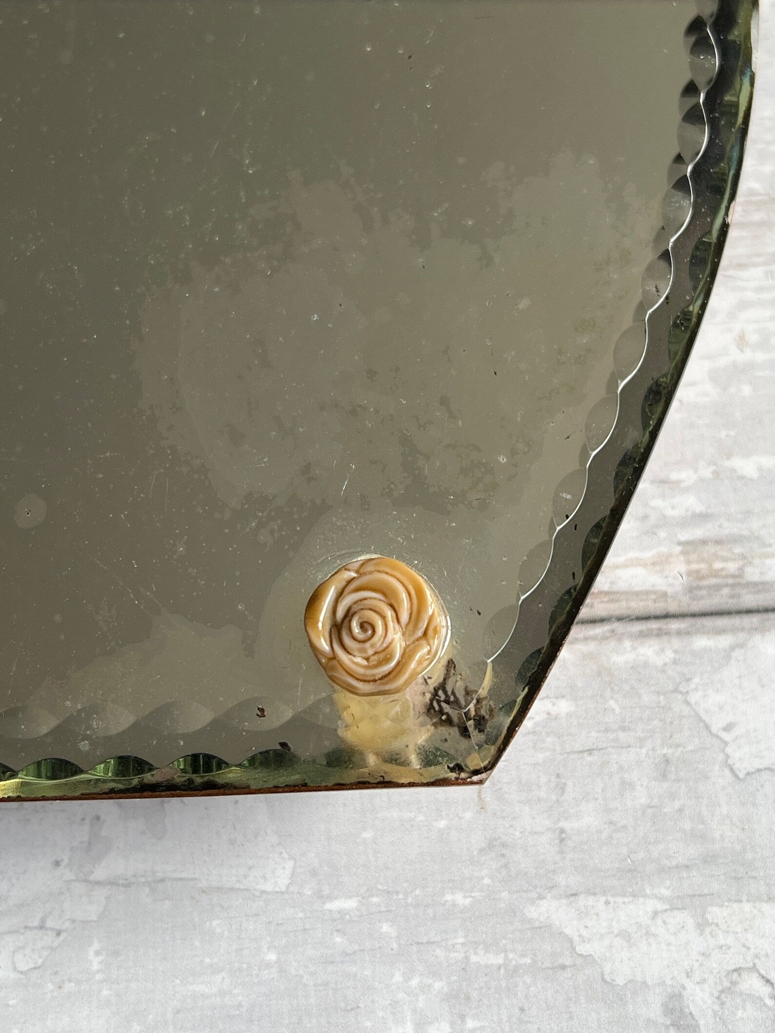 Antique Horseshoe Beveled Mirror C 1920