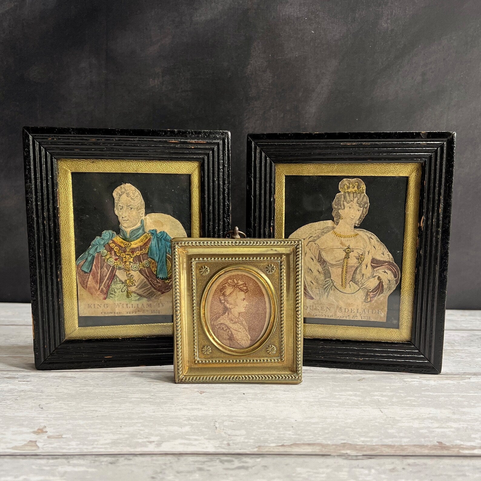 19th Century Miniature Print King William IV English Royal Family 1831 by John Fairburn