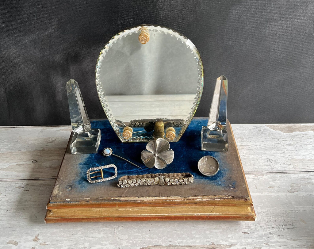 Antique Horseshoe Beveled Mirror C 1920