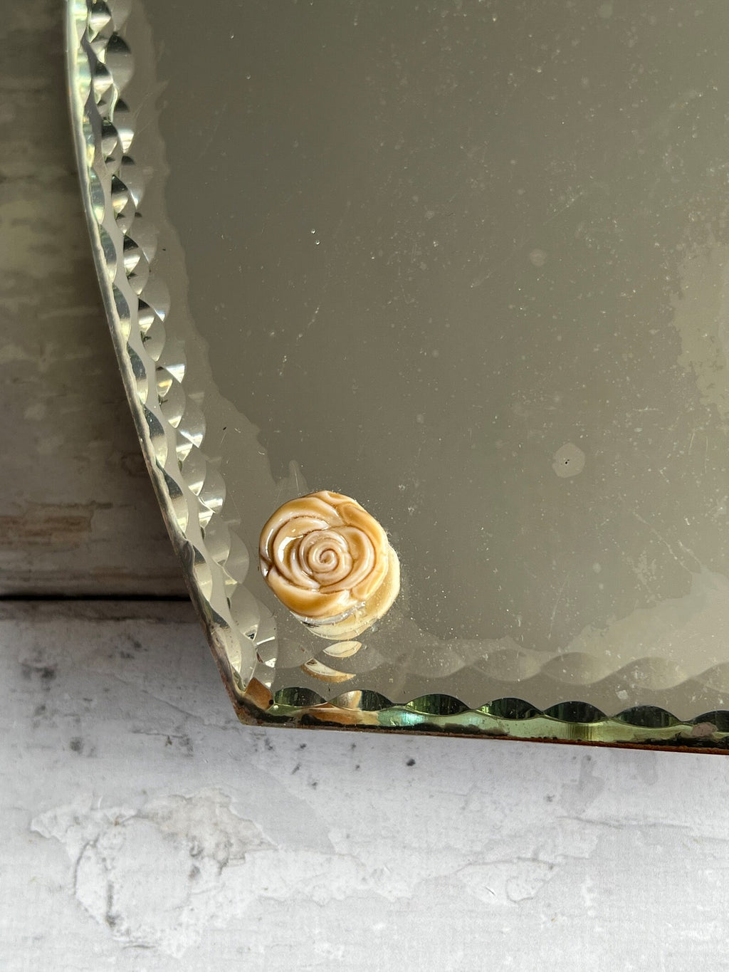 Antique Horseshoe Beveled Mirror C 1920