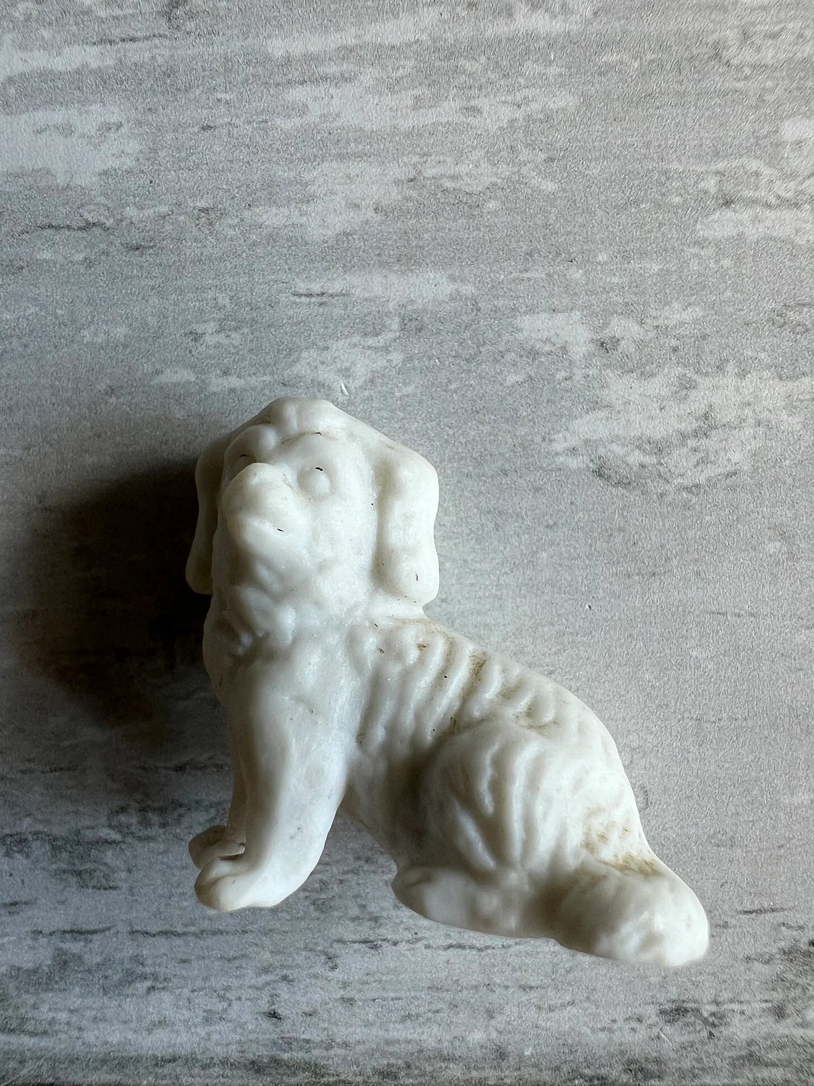 Antique Doll House Dog Trio Bisque White Dogs English Circa 1880