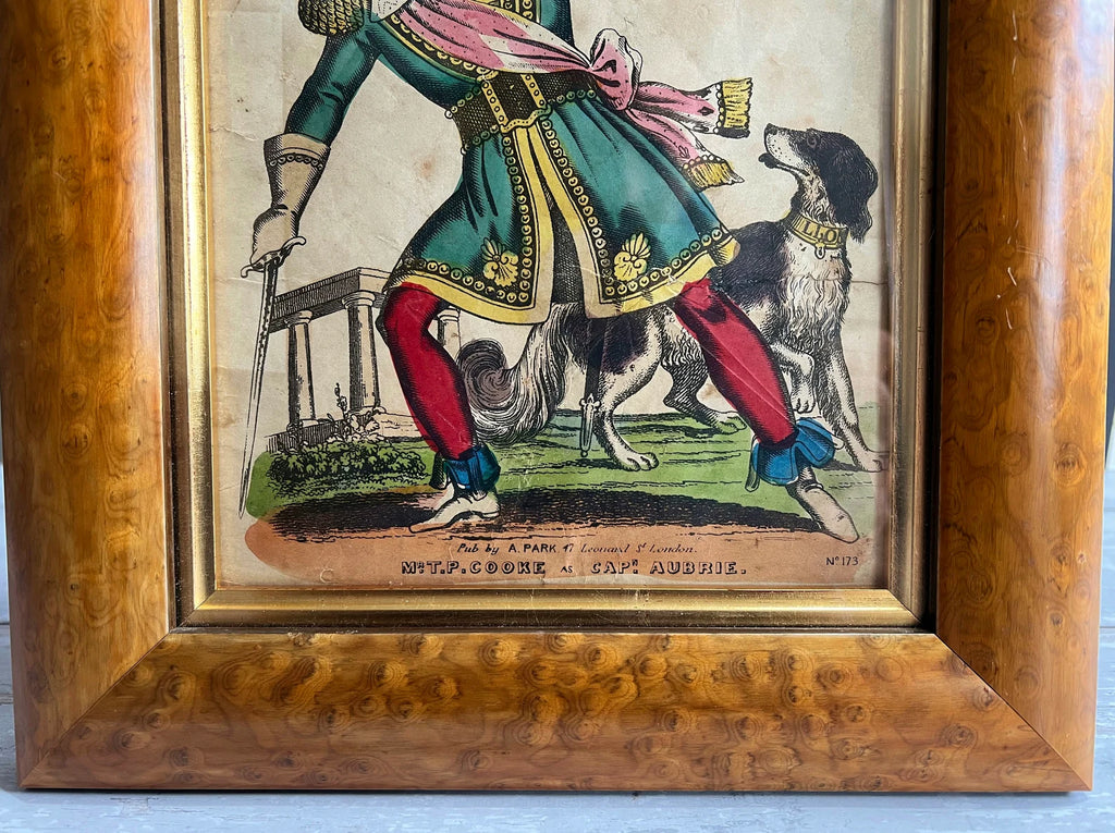 19th Century Theatrical Engraving Print T P Cooke Dog of Montargis Framed