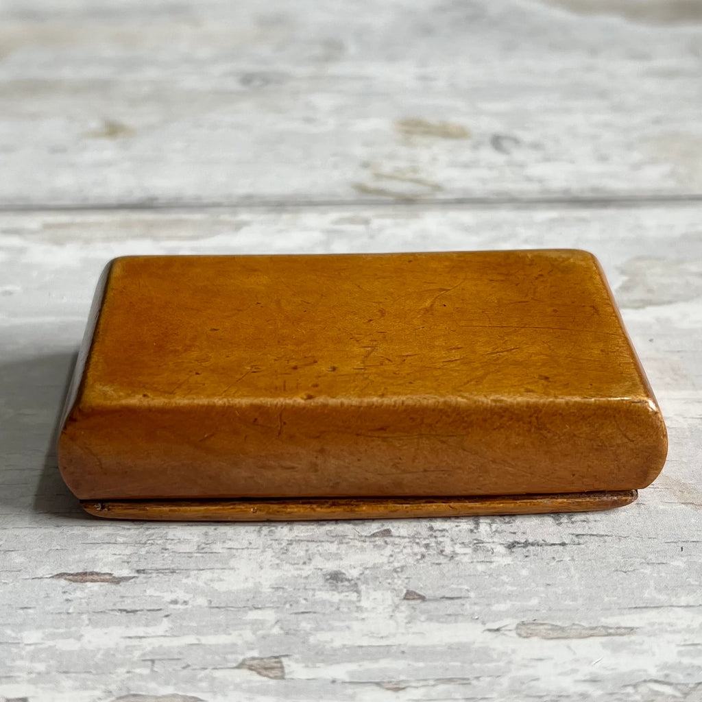 19th Century Small Dog Snuff Box Scottish Mauchline Ware C 1850