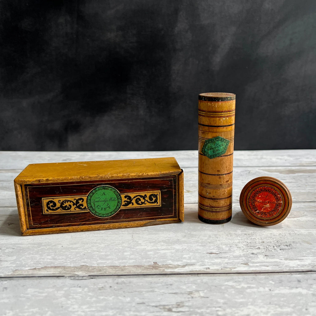 19th Century Whitewood Cotton Reel Box A Tunbridge Wells Gift Early Tunbridge Ware C 1810