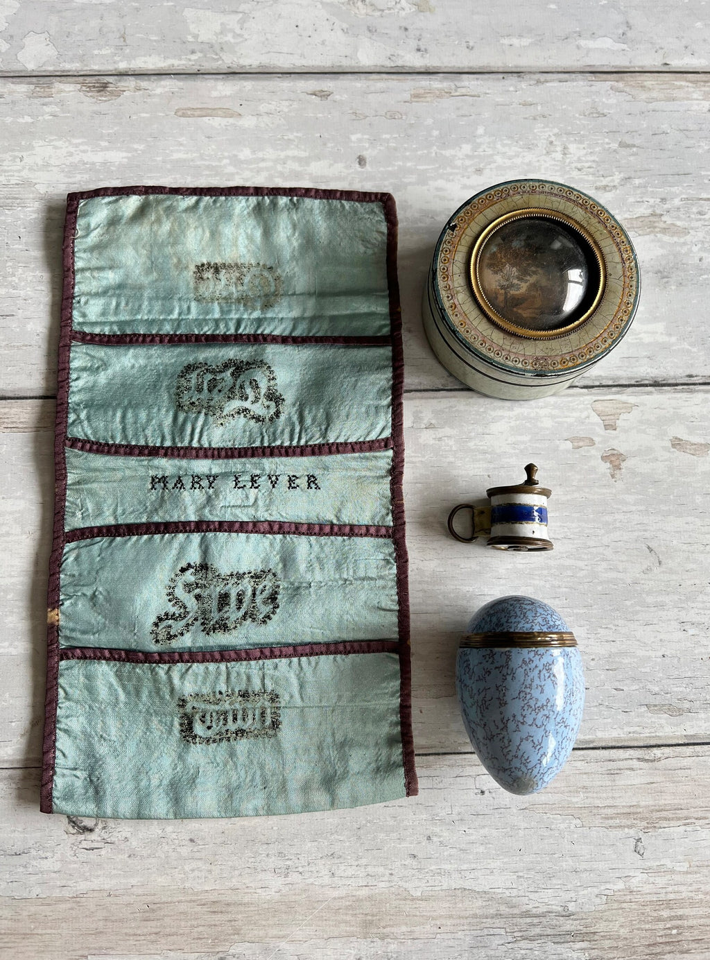 Georgian Miniature Bilston Enamel Tape Measure Circa English Circa 1780s AF Brighton Gift