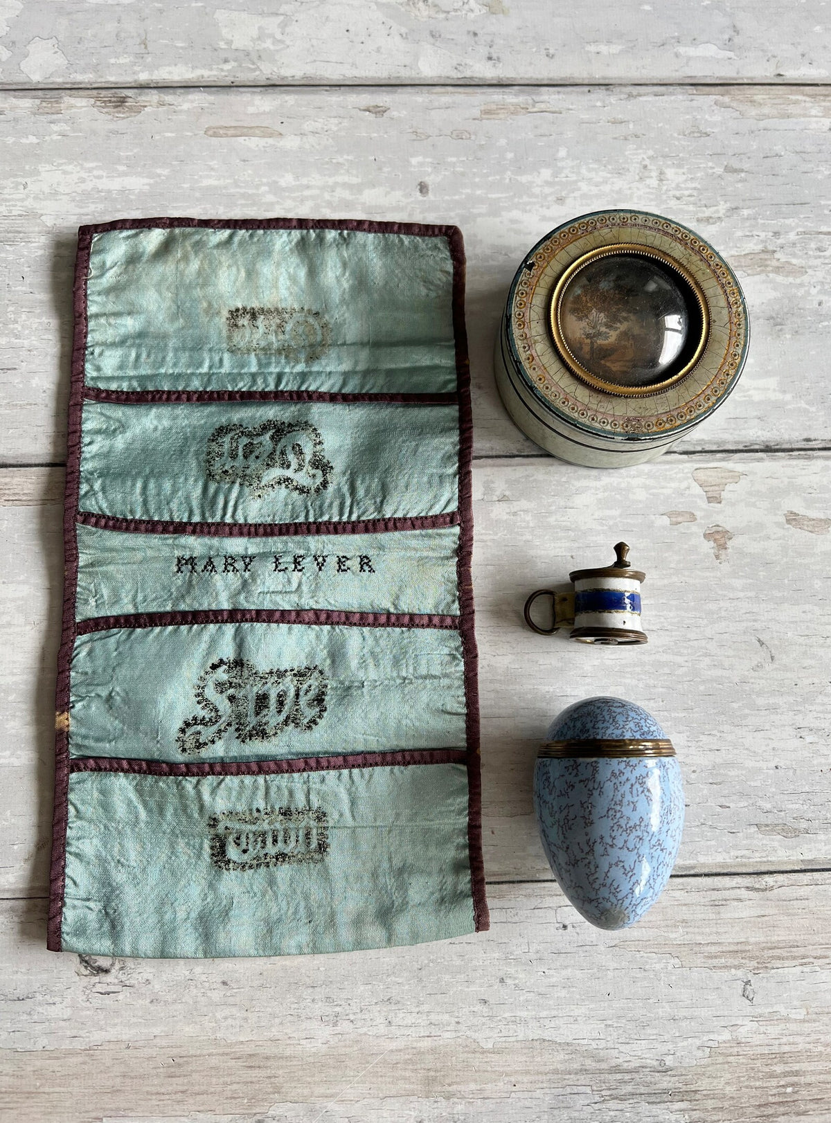 Georgian Miniature Bilston Enamel Tape Measure Circa English Circa 1780s AF Brighton Gift