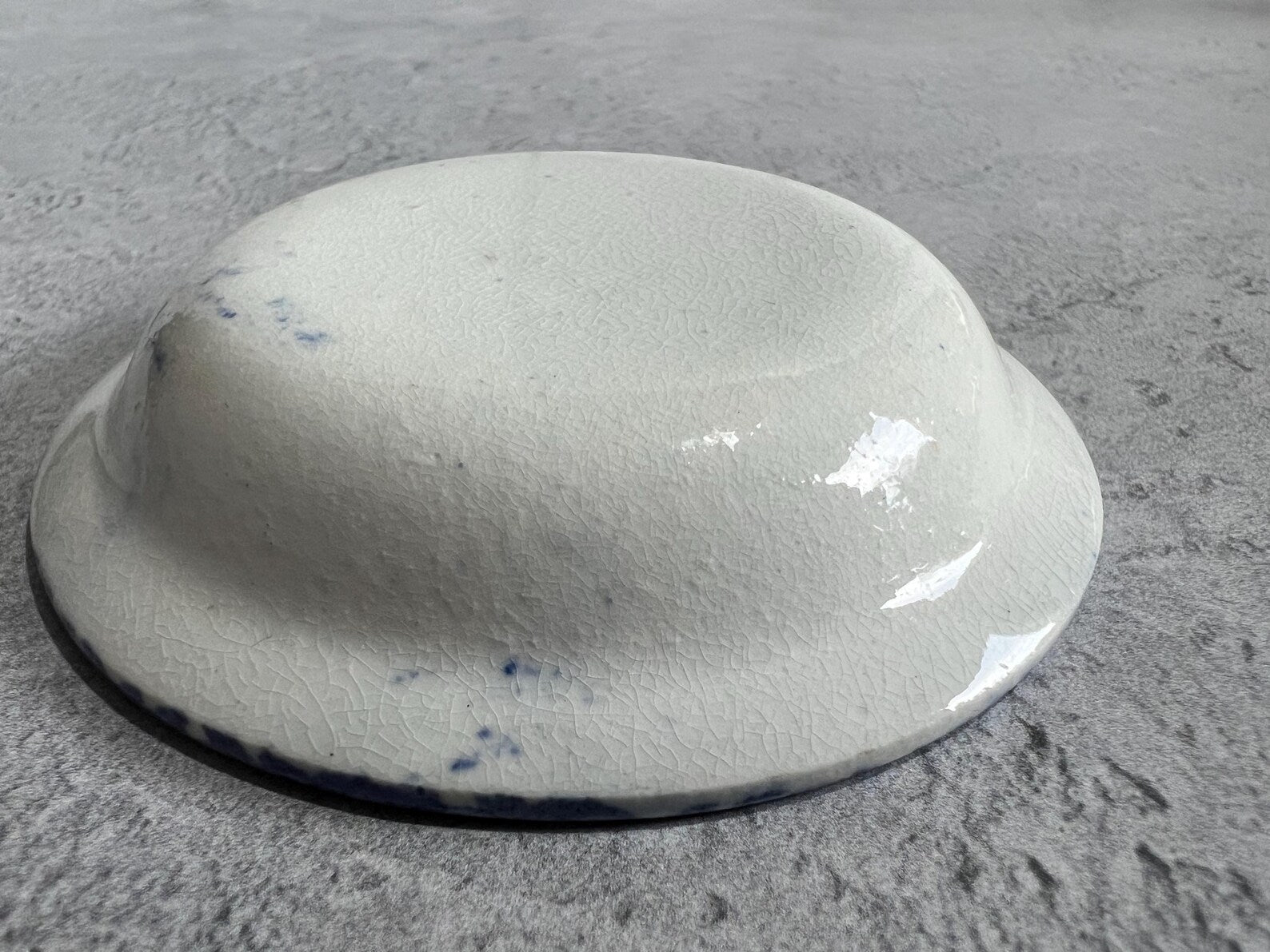 Miniature Spongeware Plate Doll Size C 1830 Spatterware