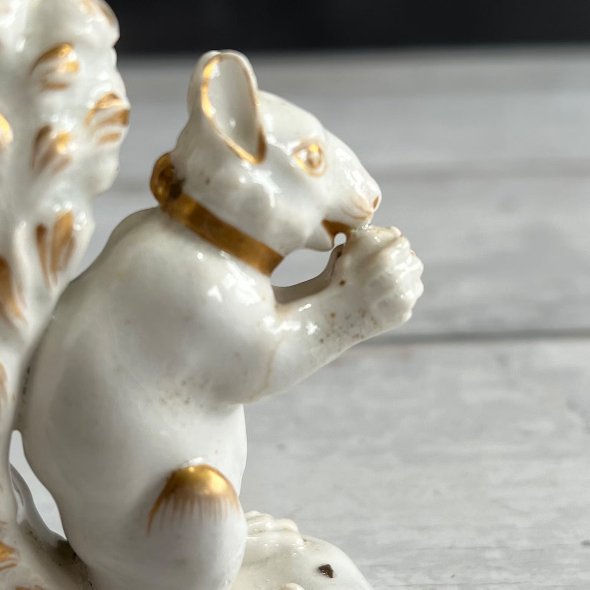 RARE 19th Century Antique Derby White Porcelain Squirrel Figure C 1810