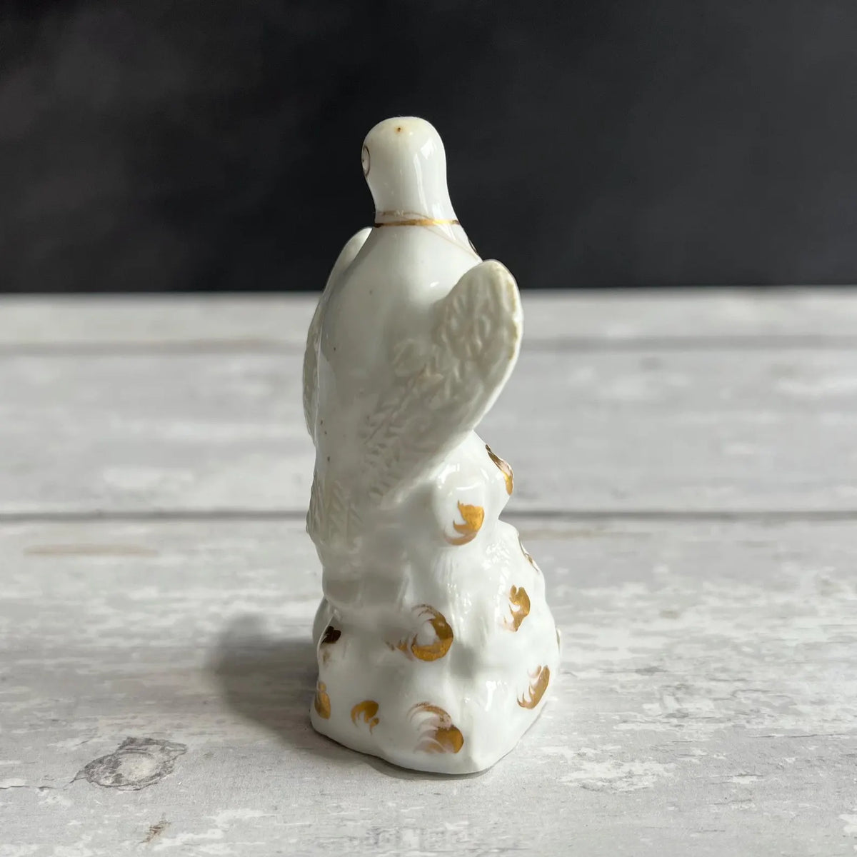 Rockingham Toy Dove Figure White and Gilt RARE Circa 1826 AF