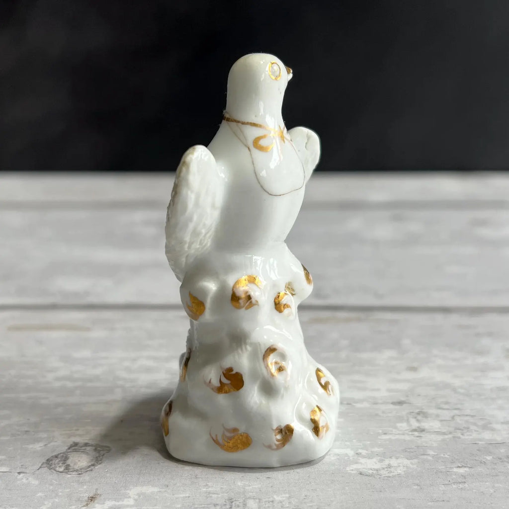 Rockingham Toy Dove Figure White and Gilt RARE Circa 1826 AF