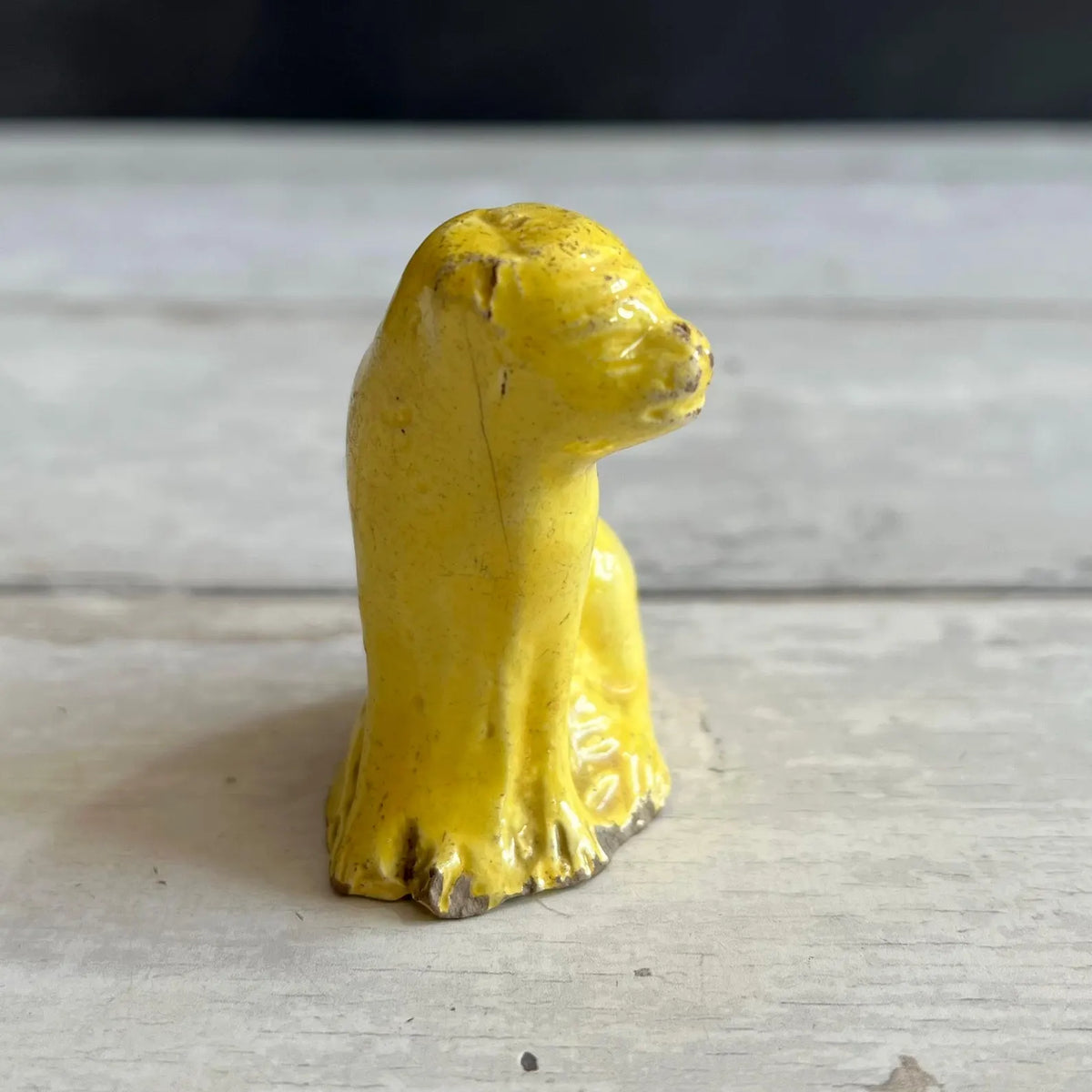 Rare 18th Century TOY Dog Figure Canary Yellow Ware C 1790